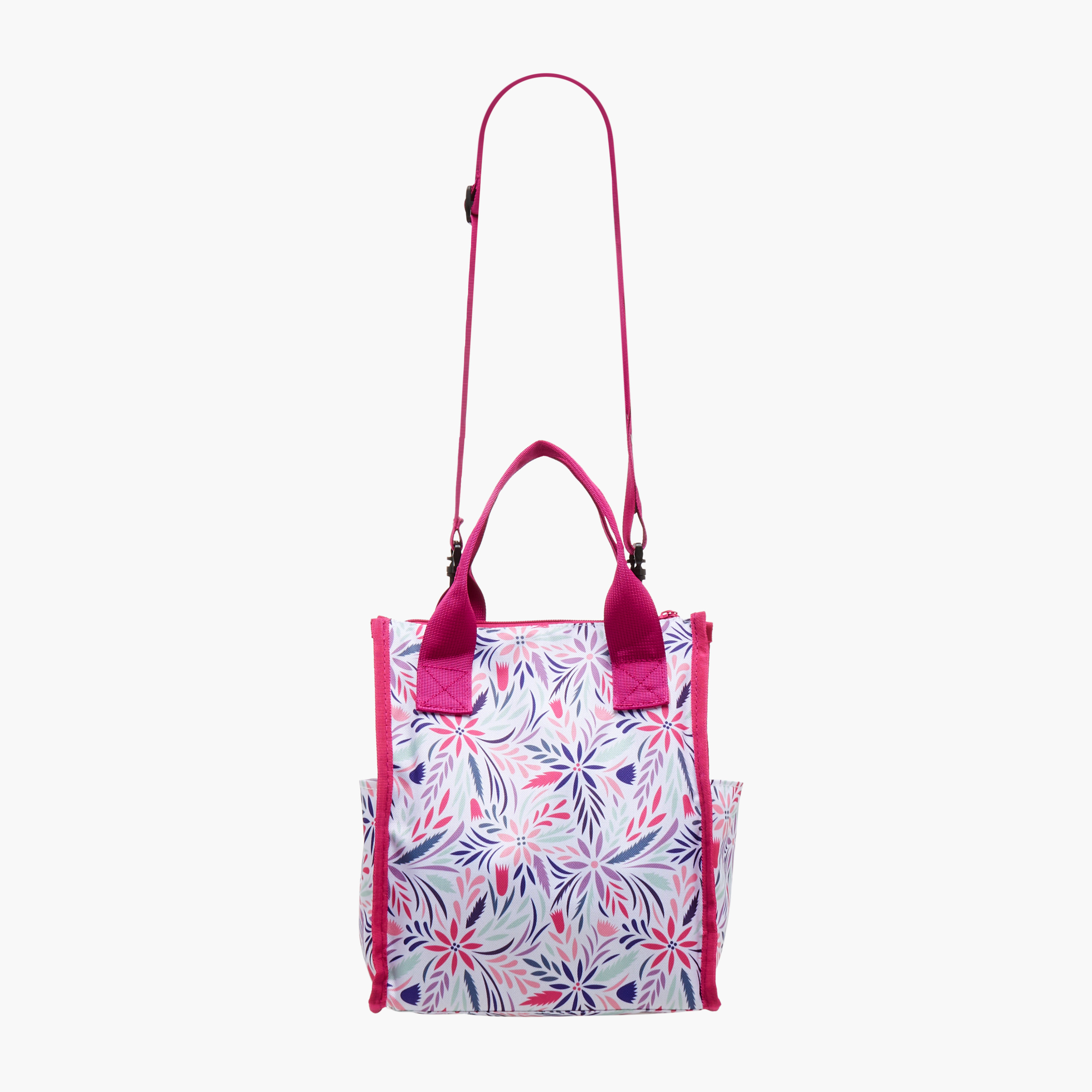 Floral Print Lunch Bag with Detachable Strap - 26x23x13 cms-school-lunchessentials-lunchbags-image-2