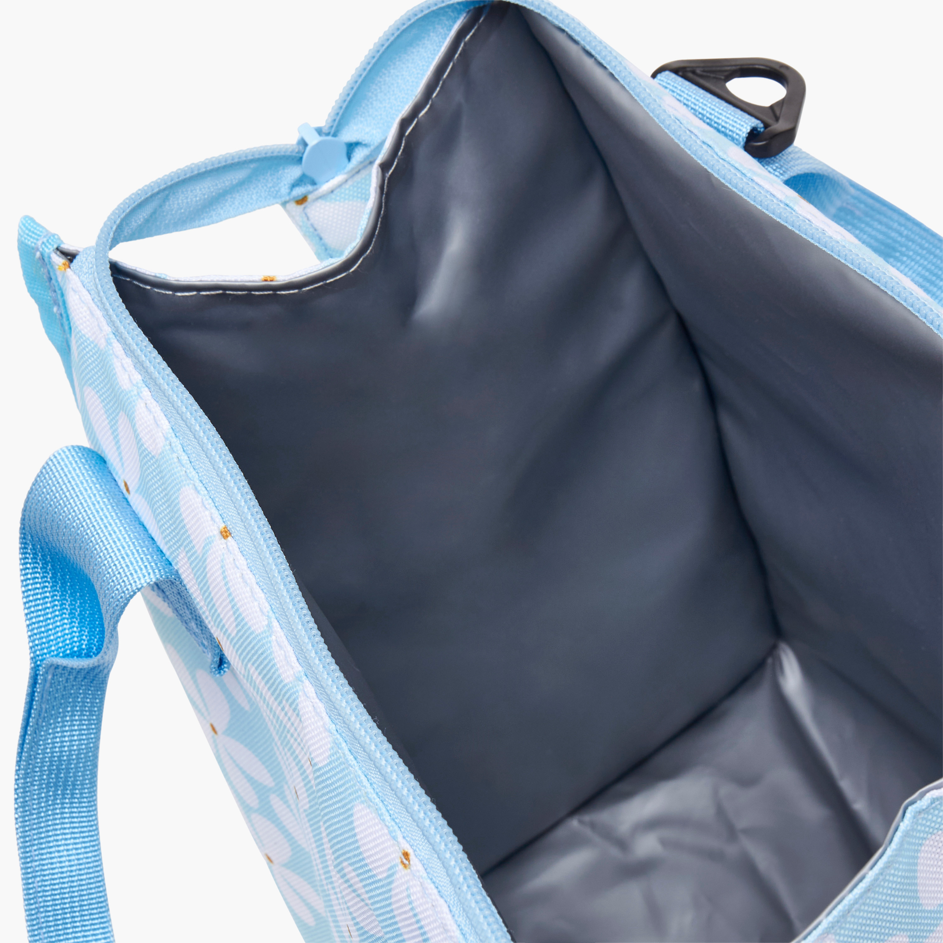 Floral Print Lunch Bag with Detachable Strap - 26x23x13 cms-school-lunchessentials-lunchbags-image-7