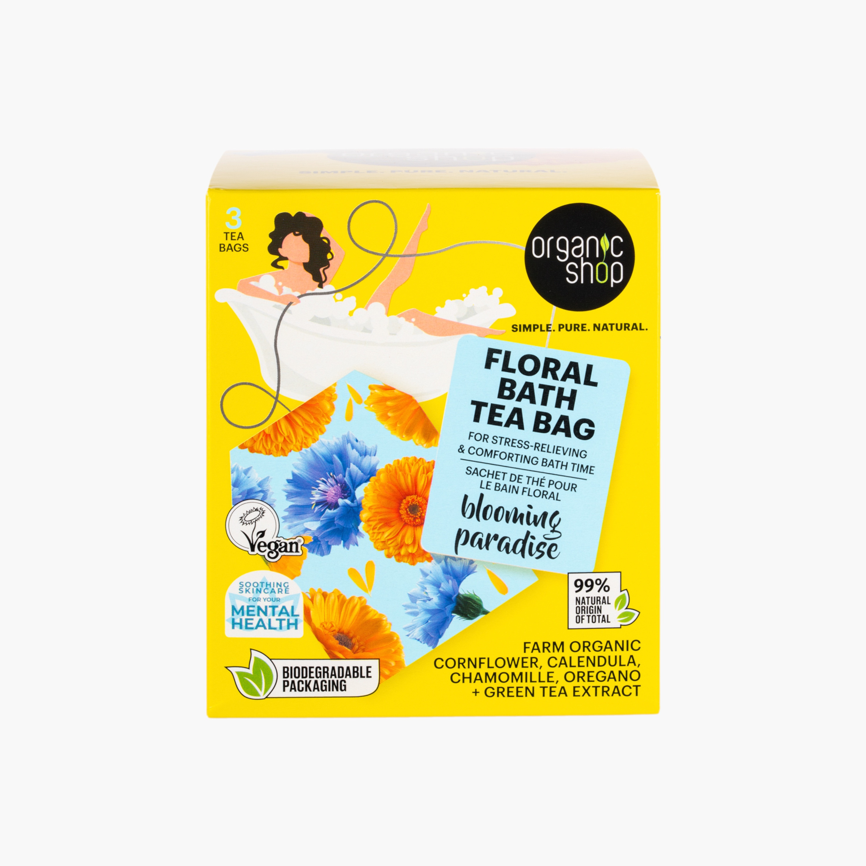 Organic Shop 3-Piece Blooming Paradise Floral Bath Tea Bag Set - 50 gms-beautyandpersonalcare-bathandbody-bathandshower-bodywash-image-1