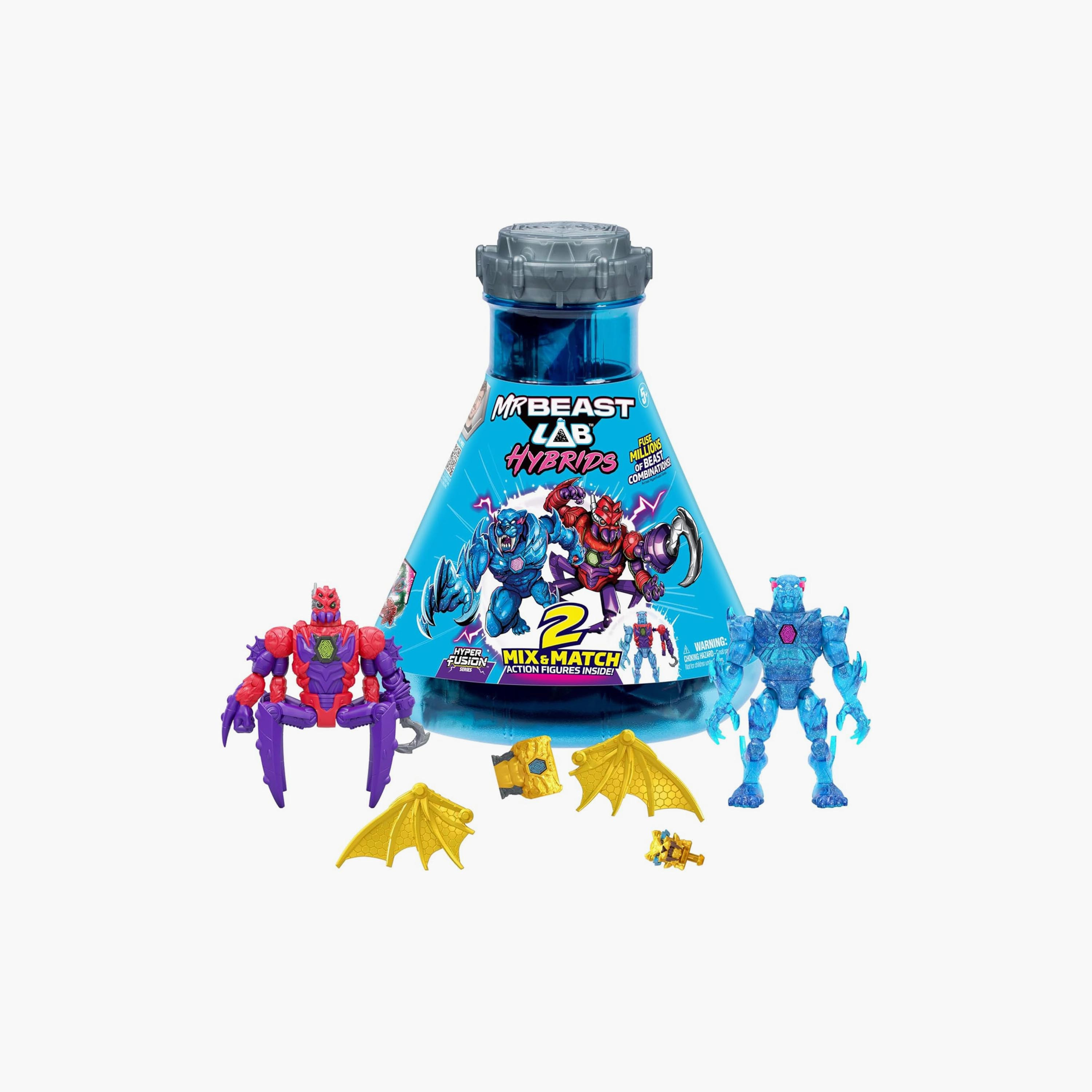 MrBeast LAB Hybrids 2 Mix & Match Action Figures - Spider vs Energy Panther-toys-playfigures-actionfigures-image-1