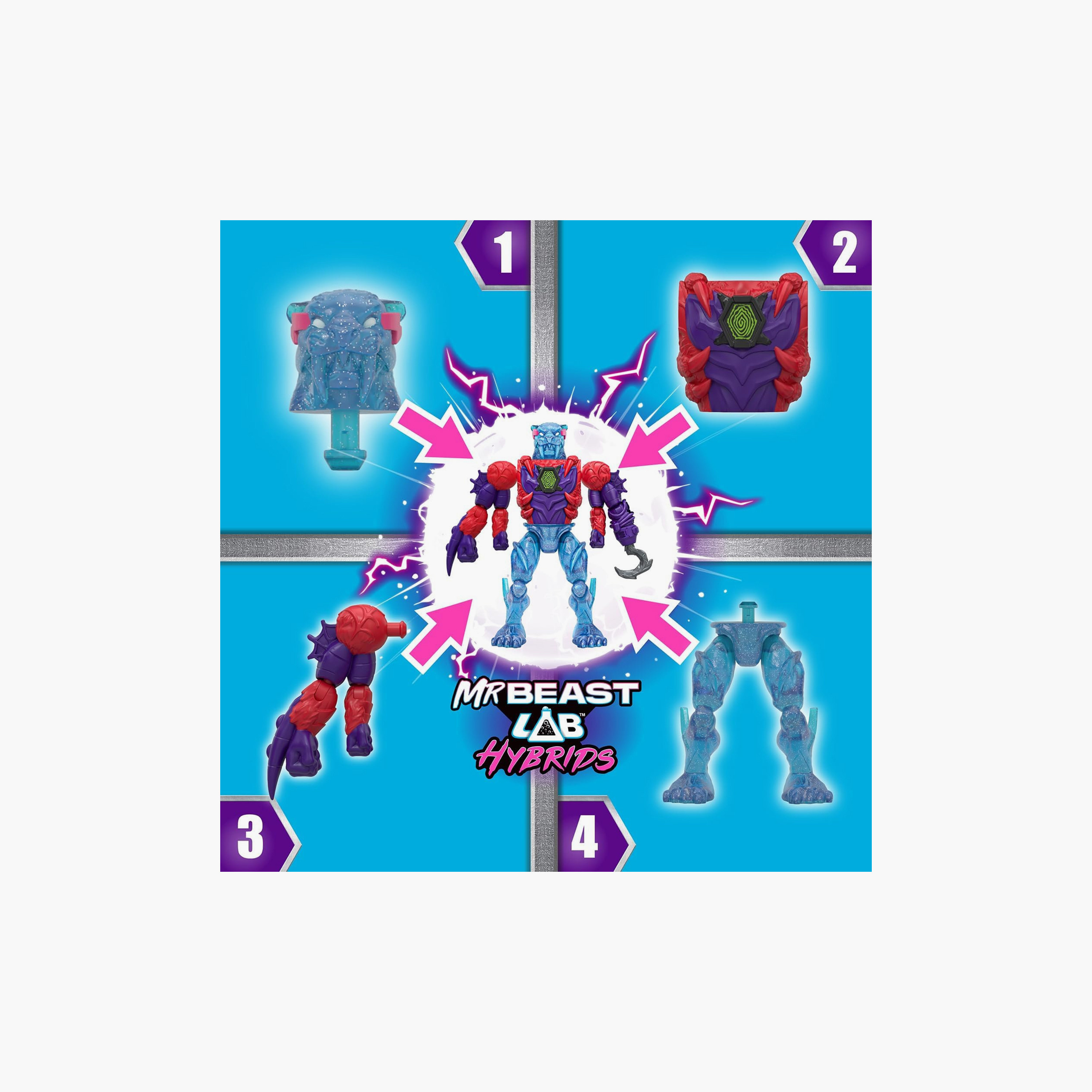 MrBeast LAB Hybrids 2 Mix & Match Action Figures - Spider vs Energy Panther-toys-playfigures-actionfigures-image-3