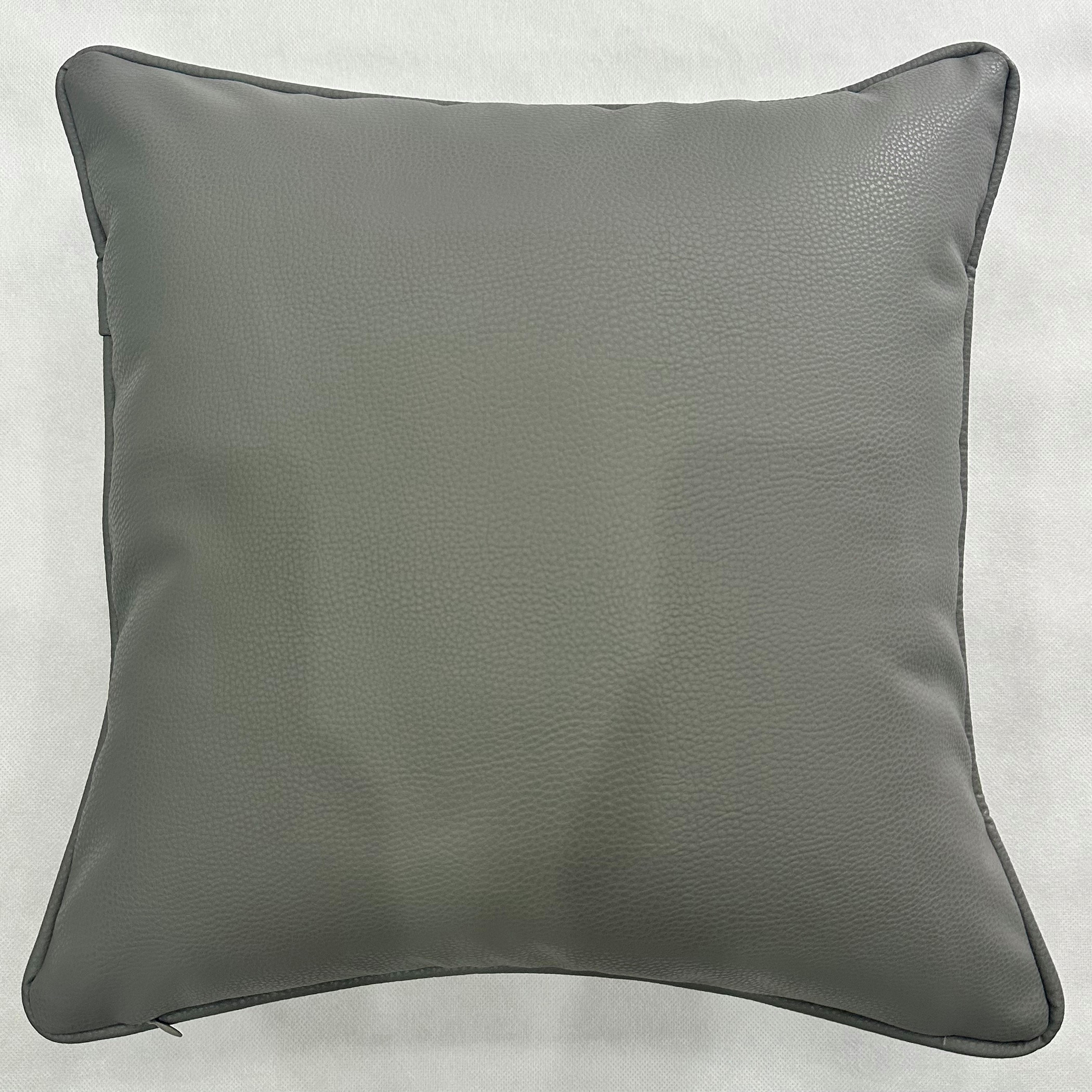 يونيك هوم وسادة ديكور جلد صناعي رمادي-household-cushionsandthrows-filledcushions-decorativecushions-image-2