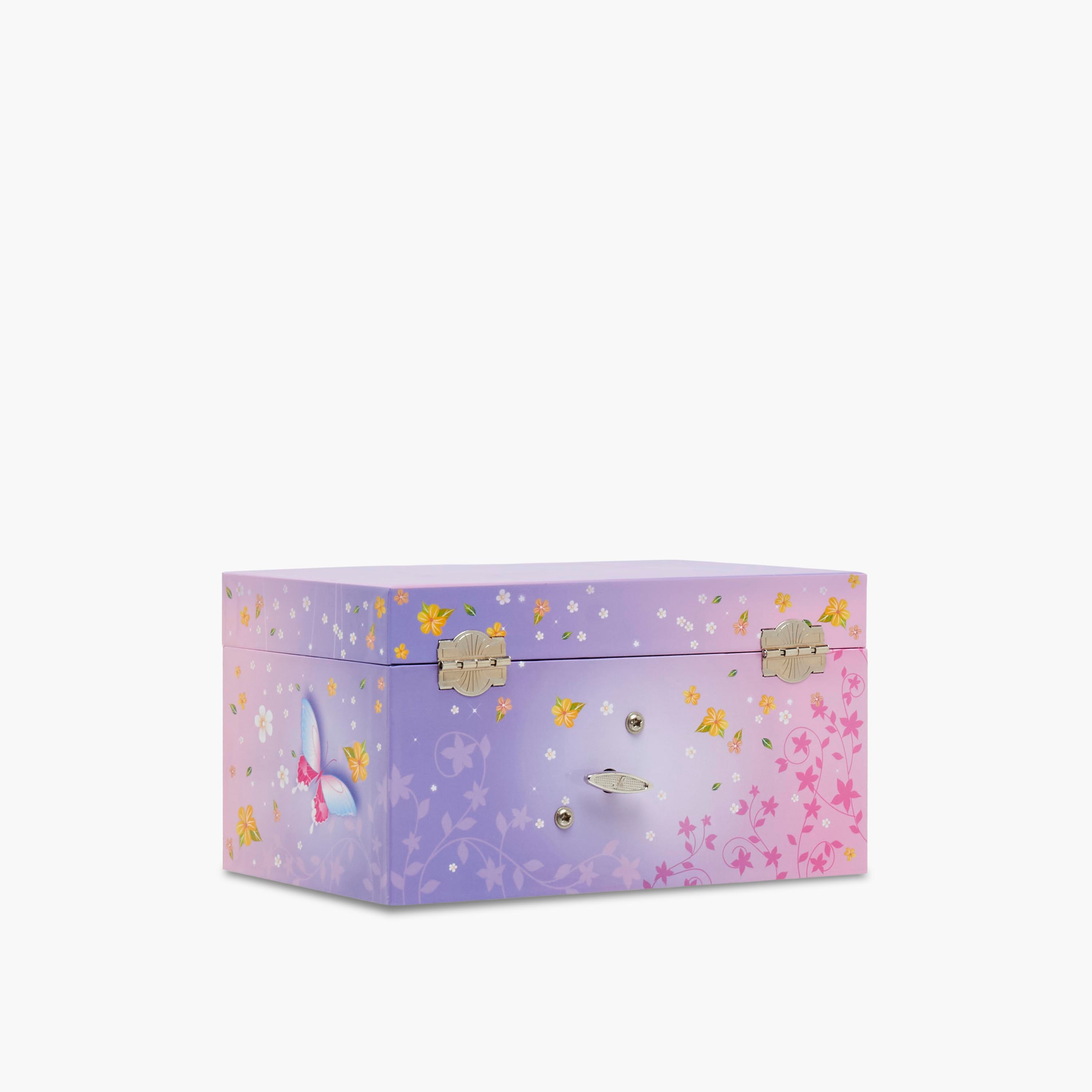 2-Compartment Jewellery Organiser with Butterfly Print - 18x12x10 cms-women-watchesandjewellery-jewellery-storage-image-4