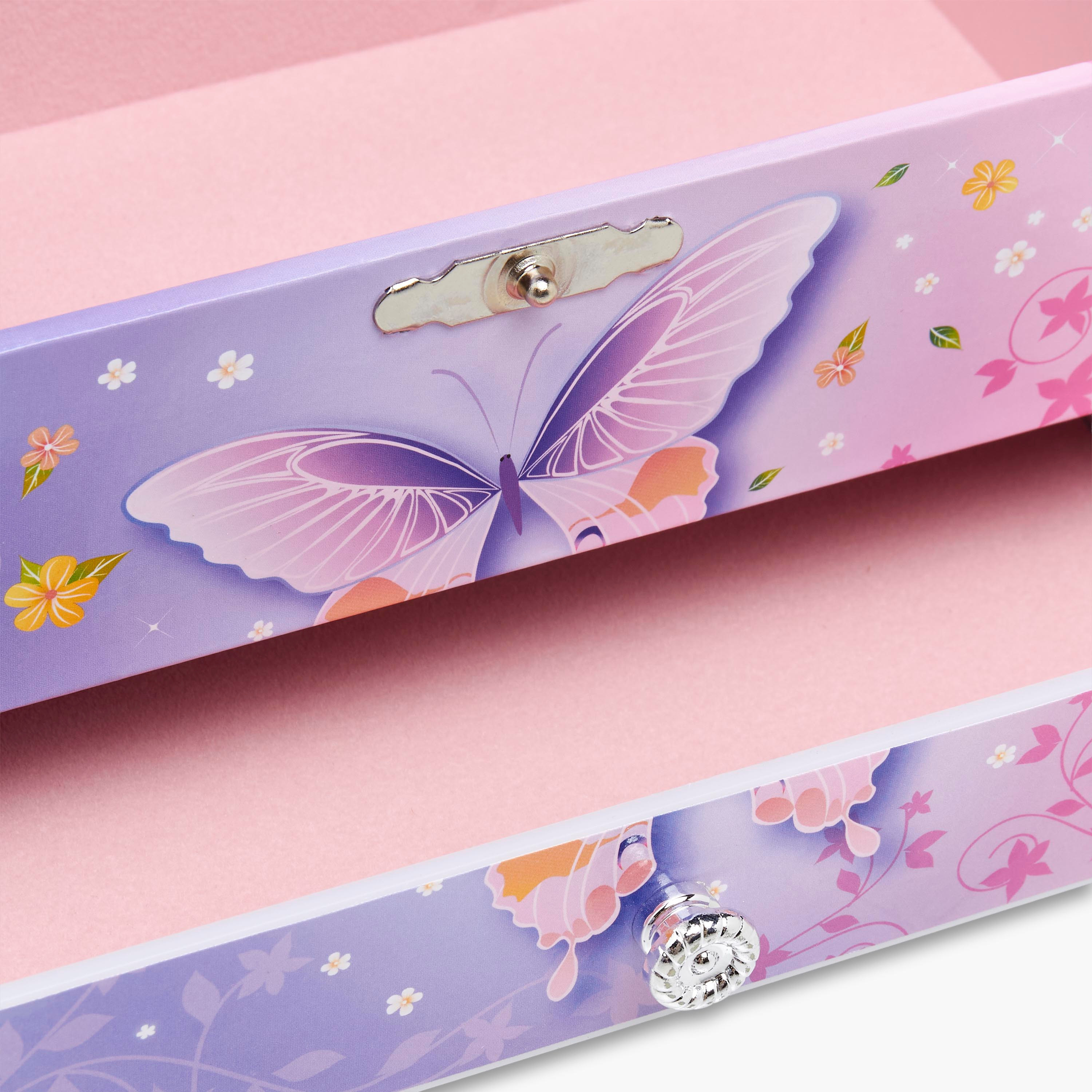 2-Compartment Jewellery Organiser with Butterfly Print - 18x12x10 cms-women-watchesandjewellery-jewellery-storage-image-5
