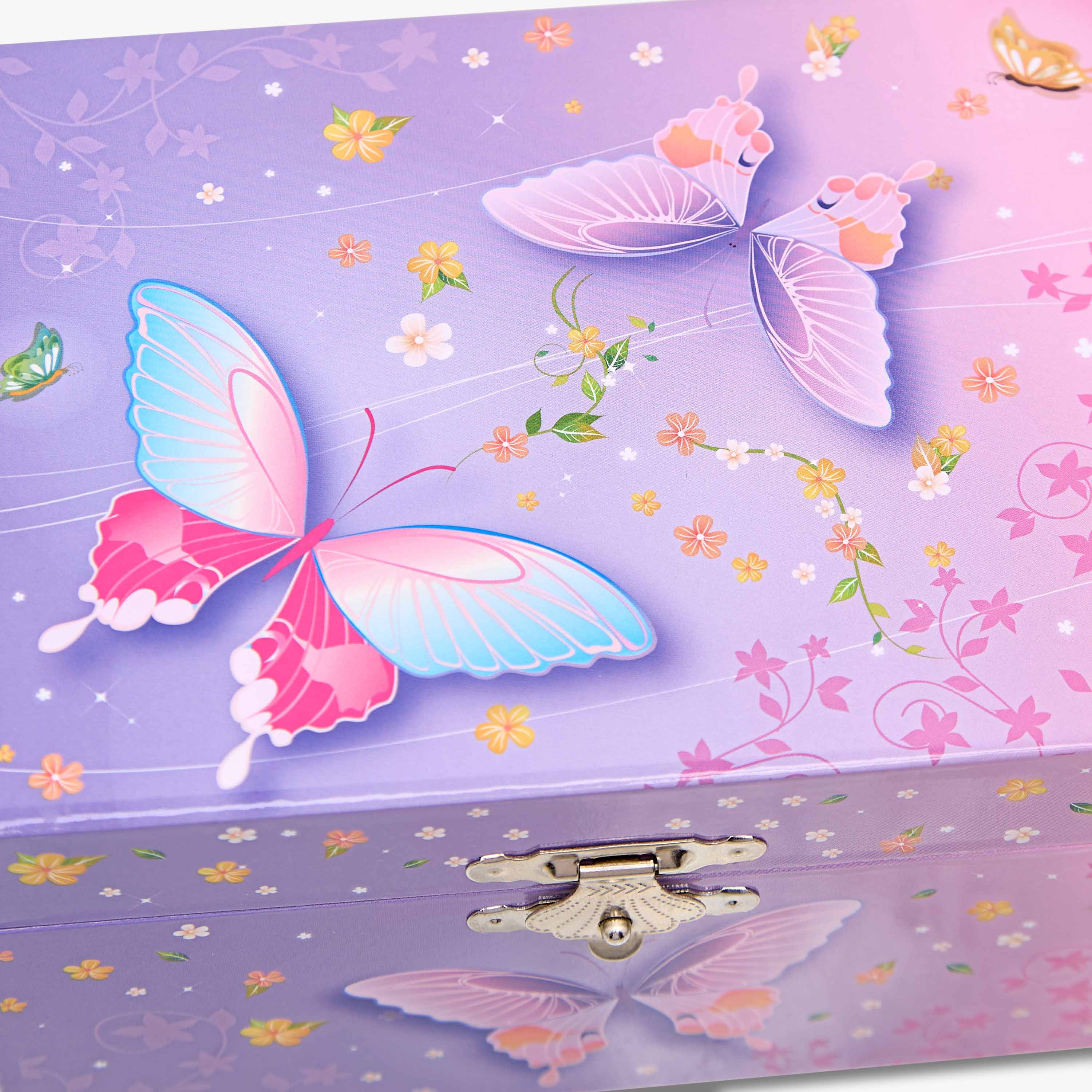Musical Jewellery Box Butterfly Print - 14.8x10.6x8.5 cms-women-watchesandjewellery-jewellery-storage-image-5