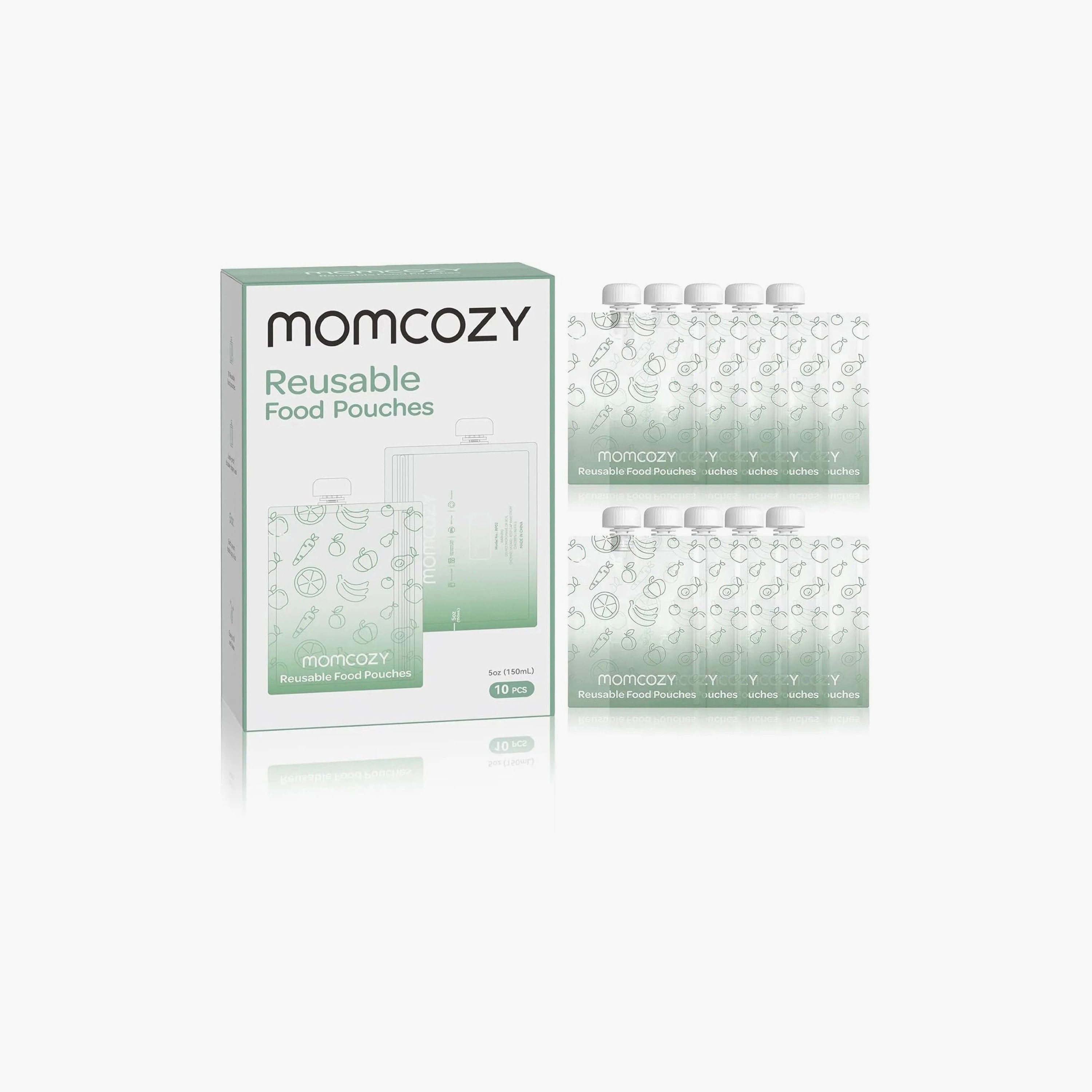 Momcozy 10-Piece Reusable Baby Food Pouches - 7oz-baby-feeding-accessories-image-1