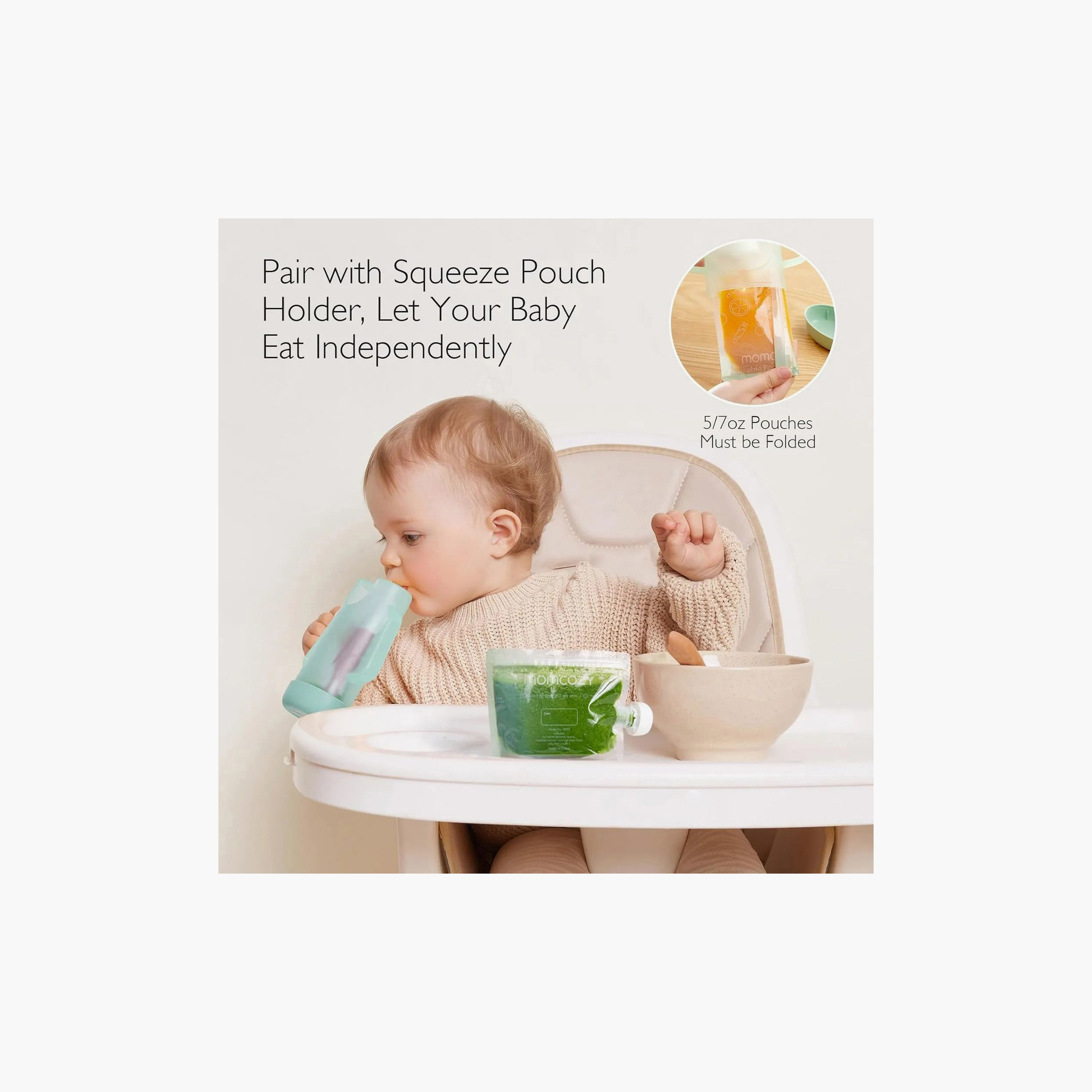Momcozy 10-Piece Reusable Baby Food Pouches - 7oz-baby-feeding-accessories-image-5