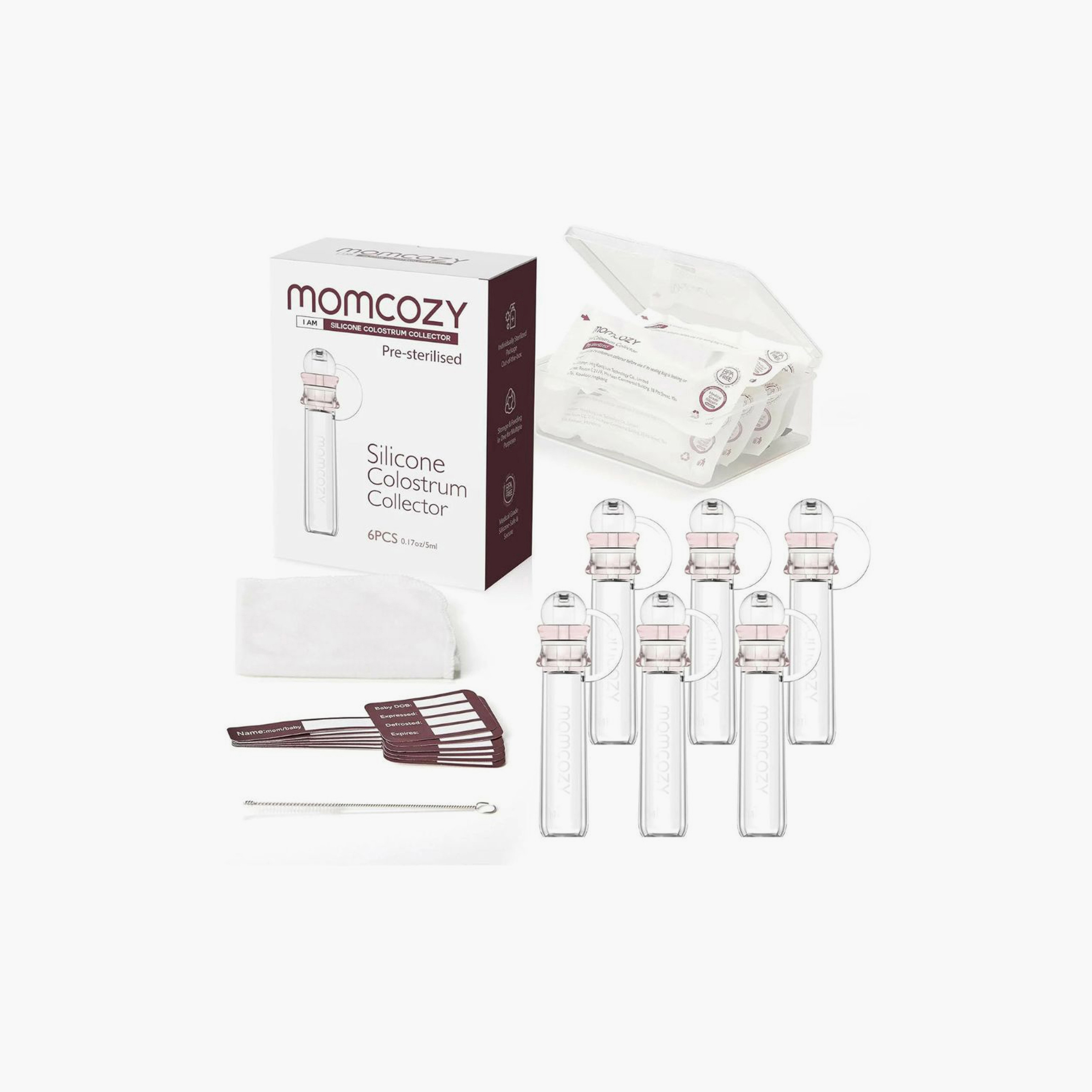 Momcozy 6-Piece Silicone Colostrum Collector - 5ml-baby-feeding-breastfeedingandcare-image-1