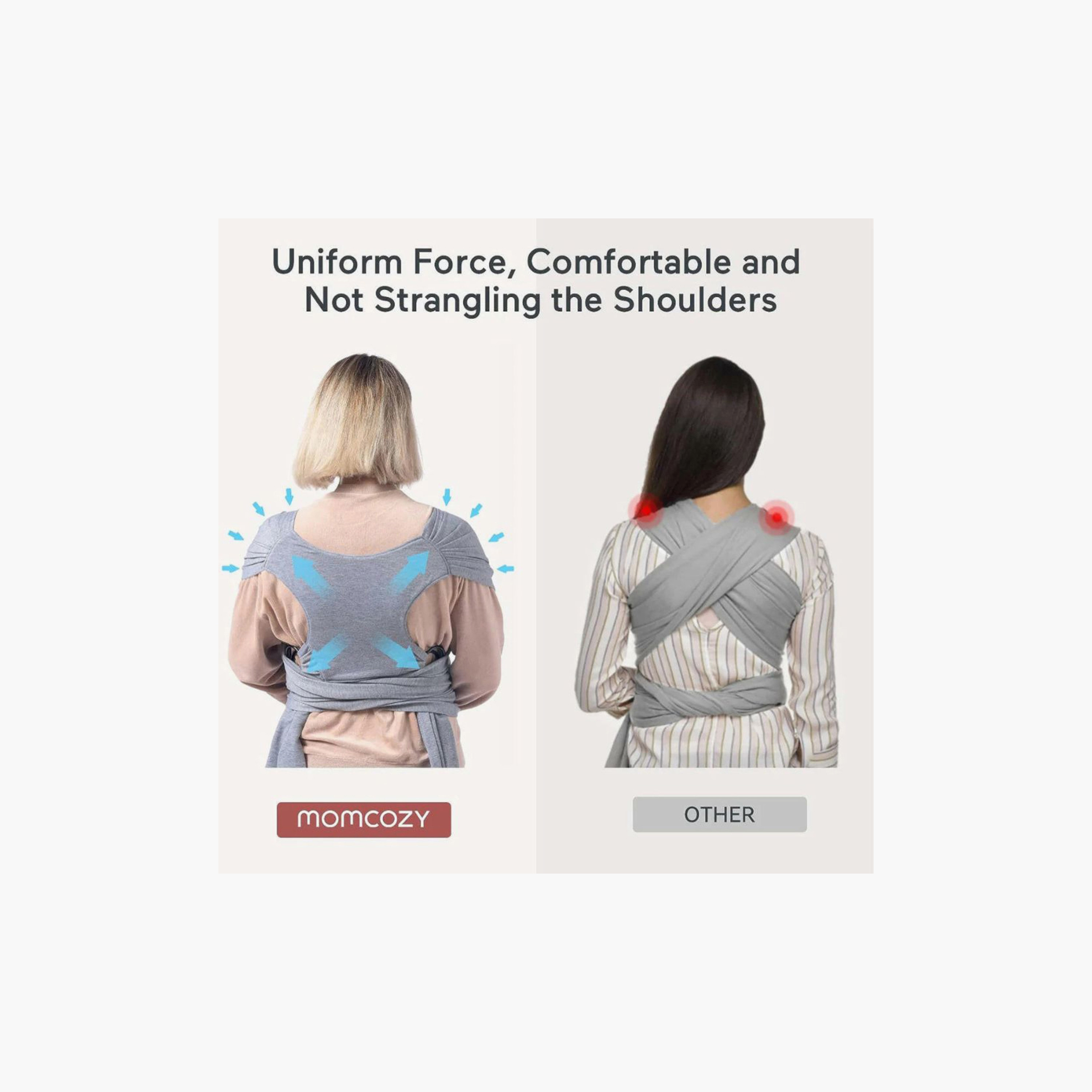 Momcozy Baby Wrap Carrier - Grey-baby-gear-babycarriers-image-5