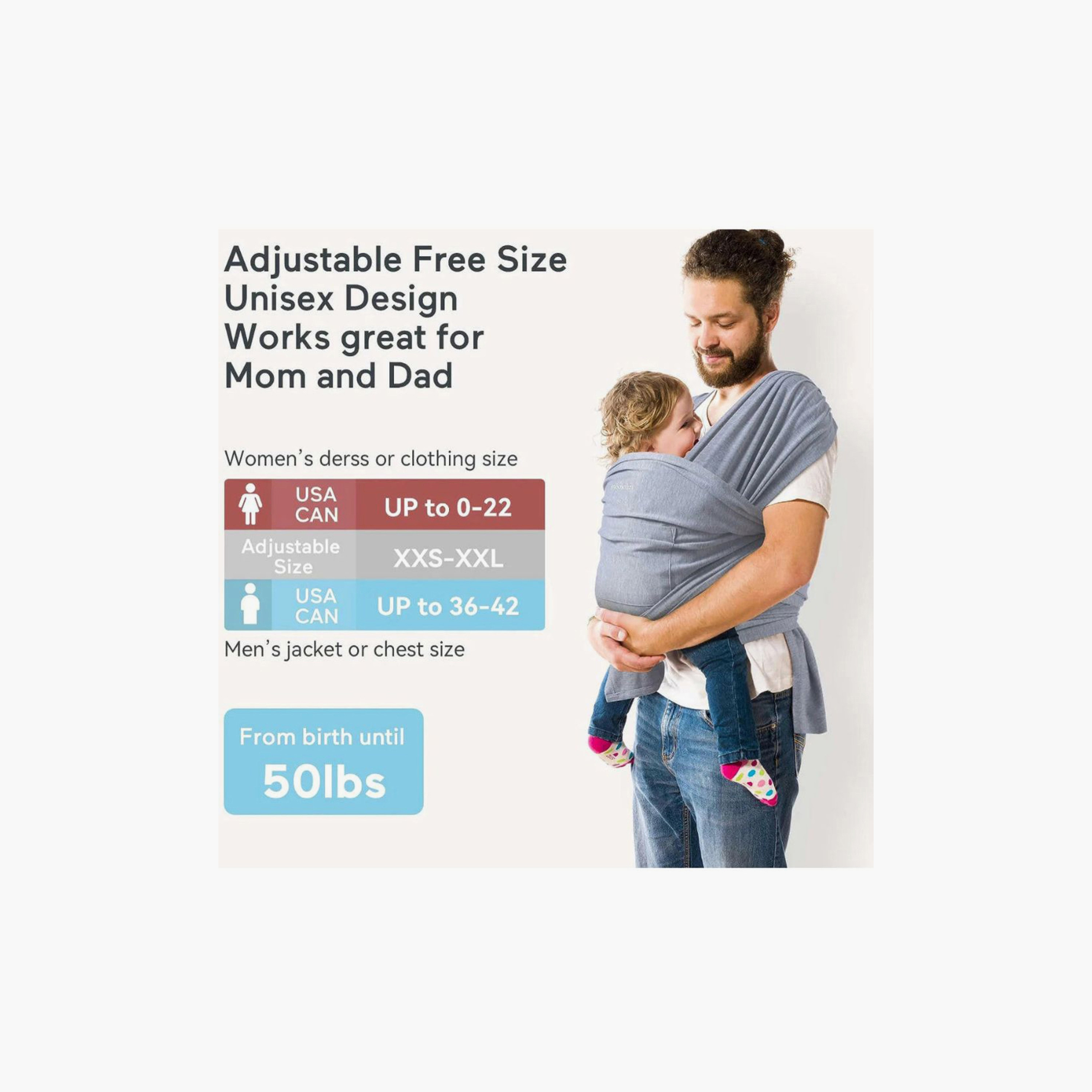 Momcozy Baby Wrap Carrier - Grey-baby-gear-babycarriers-image-6