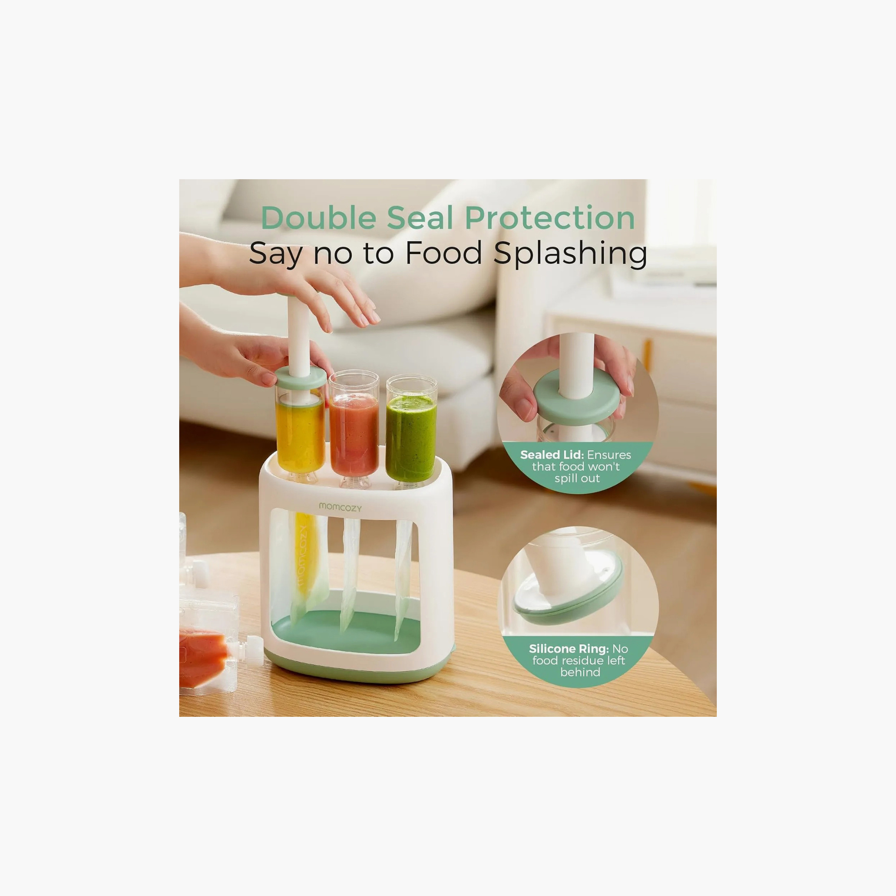 Momcozy Baby Food Maker with 5 Reusable Food Storage Pouches-baby-feeding-babyfoodprocessors-image-3