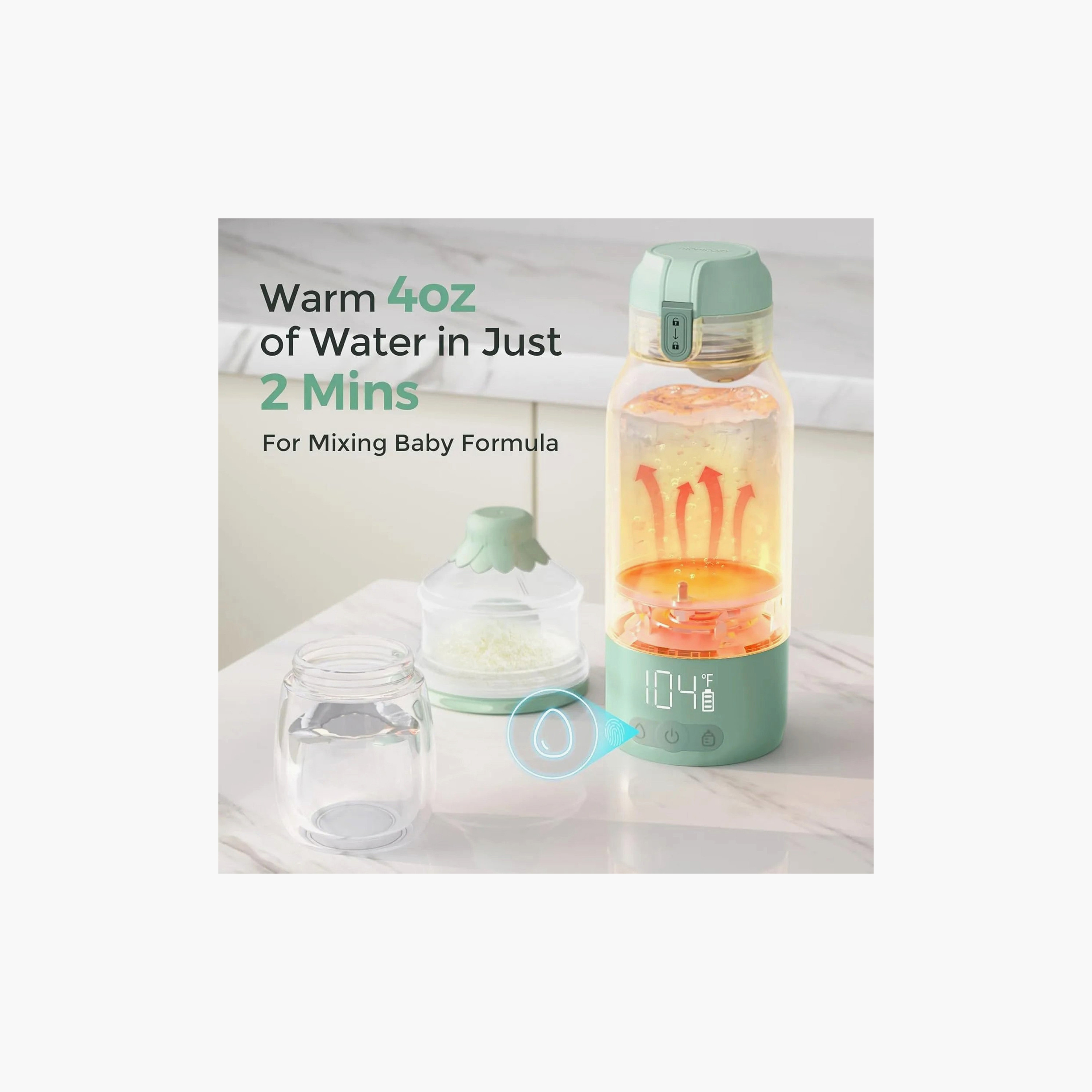 Momcozy Portable Breast Milk & Water Warmer for Travel - Green - 17oz-baby-feeding-sterilizersandwarmers-image-4