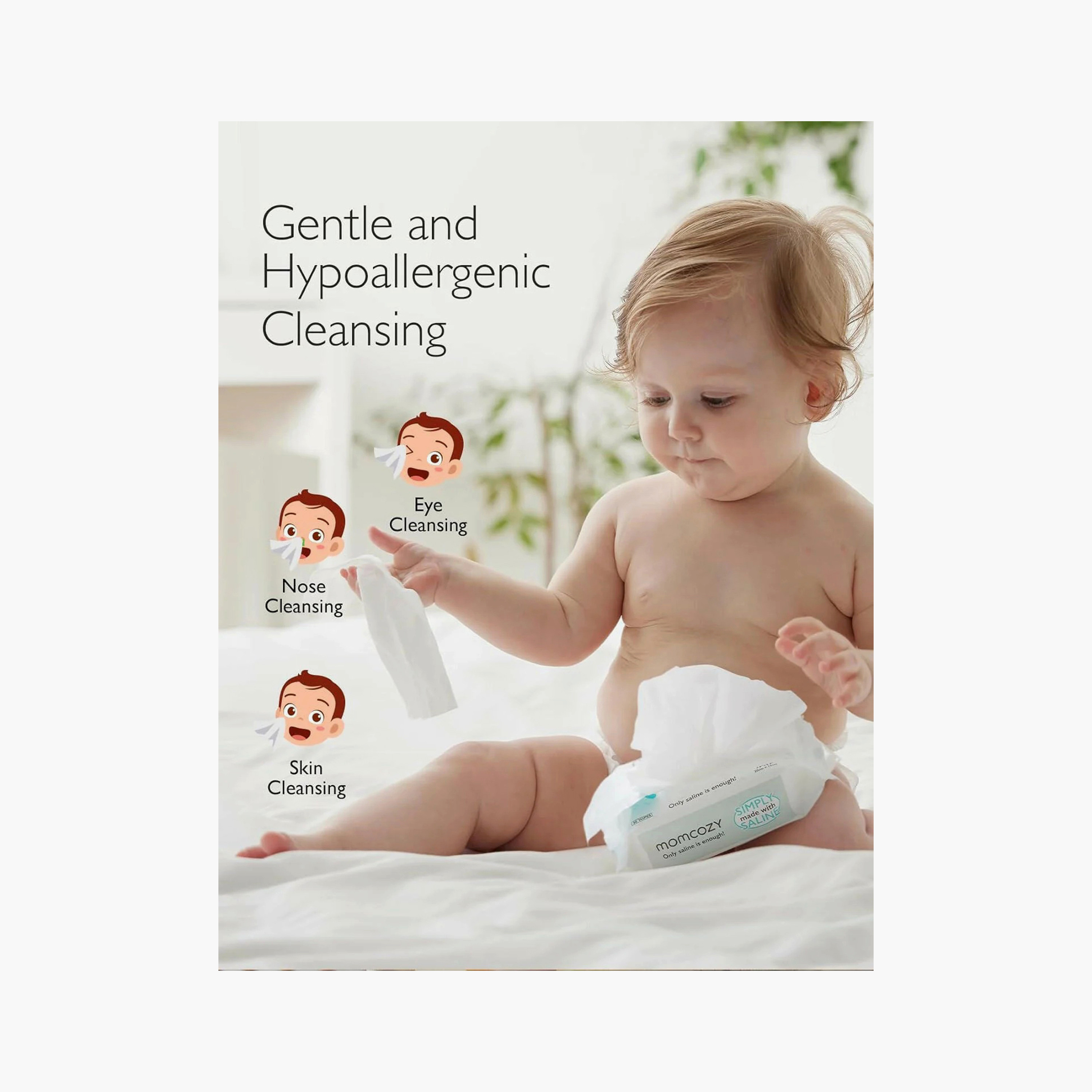 حزمة من 12 منديل مبلل للأطفال بمحلول الملح للأنف من مومكوزي - 360 قطعة-baby-diapering-babywipes-image-4