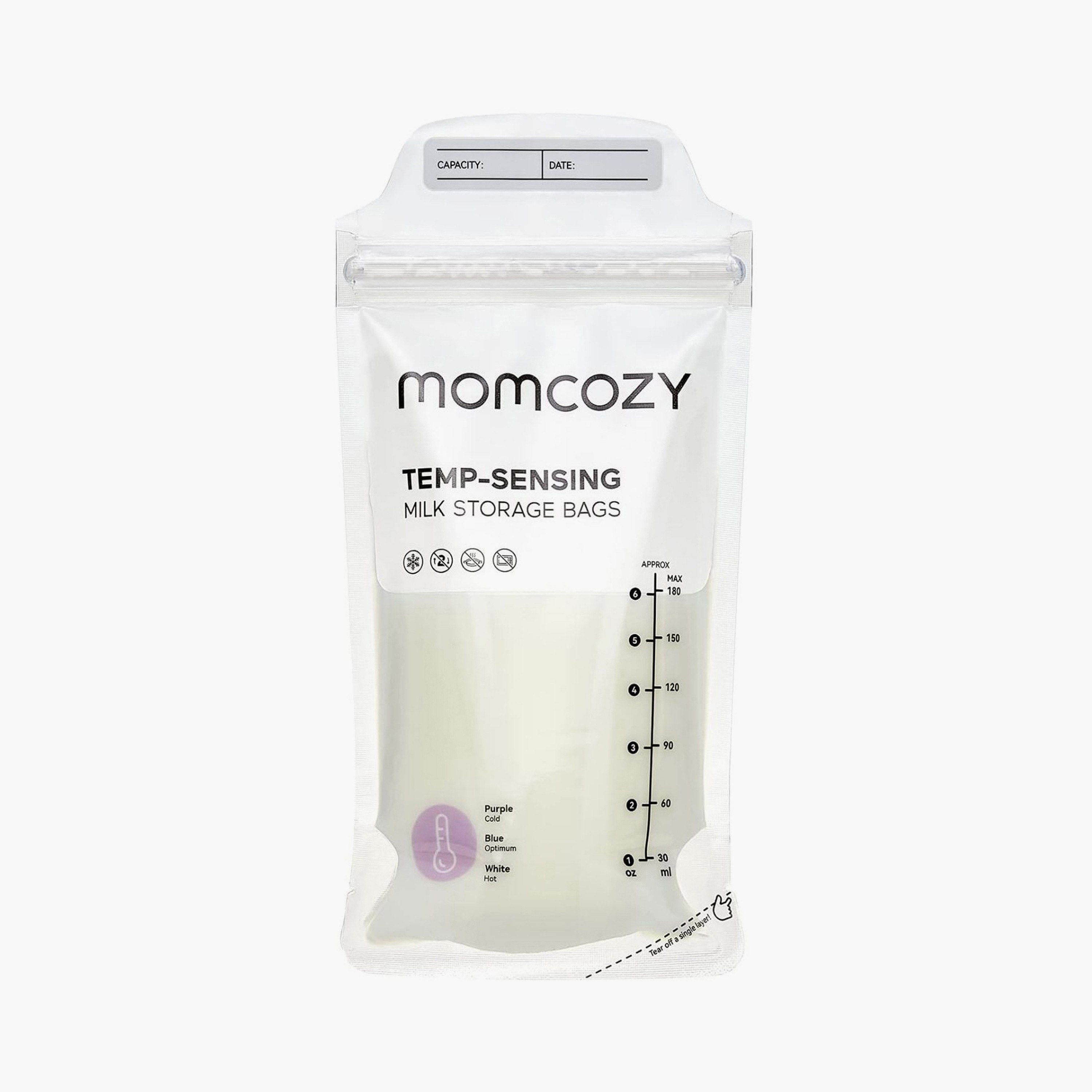 Momcozy 50-Piece Temp-Sensing Milk Storage Bags - 177 ml-baby-feeding-accessories-image-1