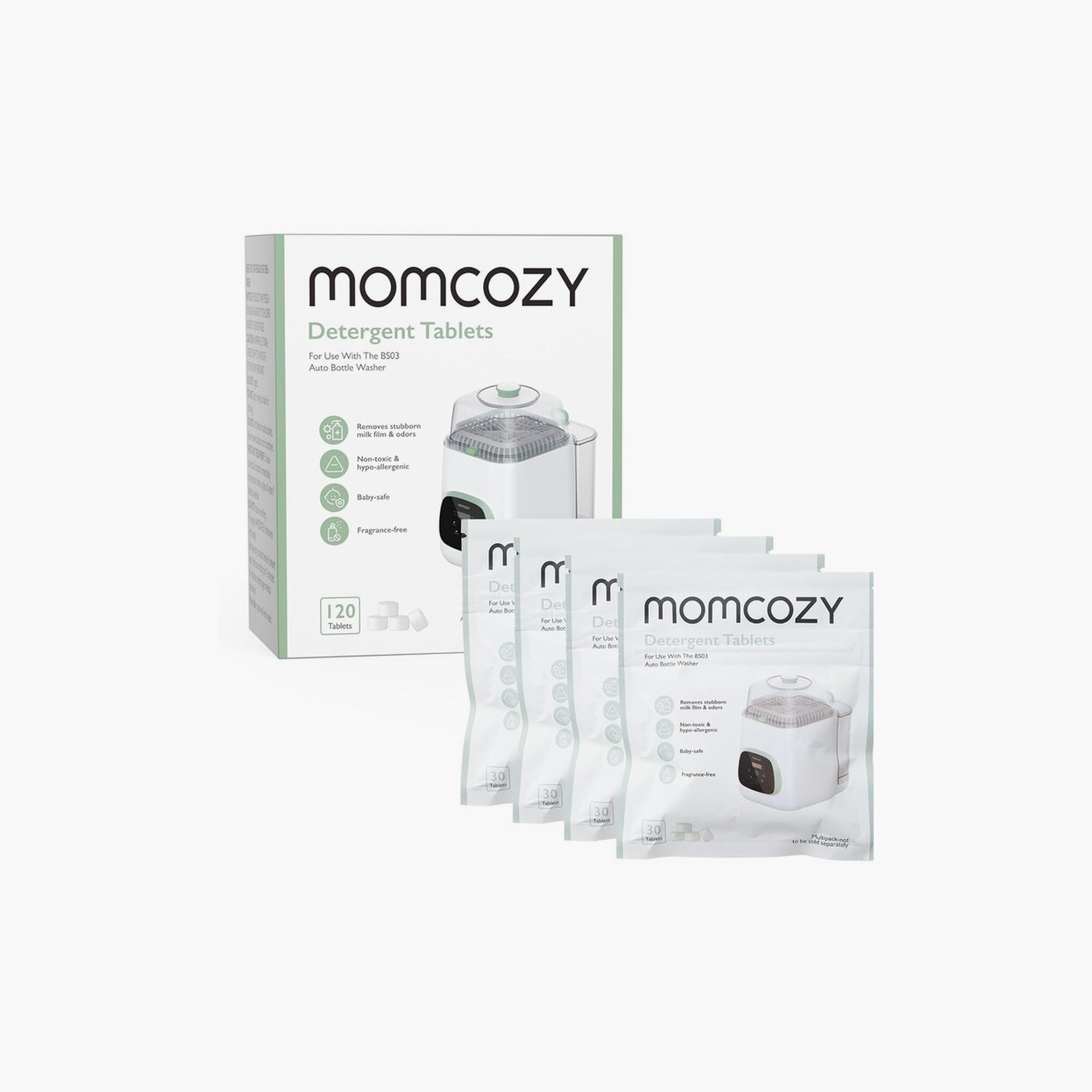 عبوة من 4 أقراص غسيل لجهاز تنظيف الزجاجات كلين بال برو - 120 قرص من مومكوزي.-baby-feeding-sterilizersandwarmers-image-2