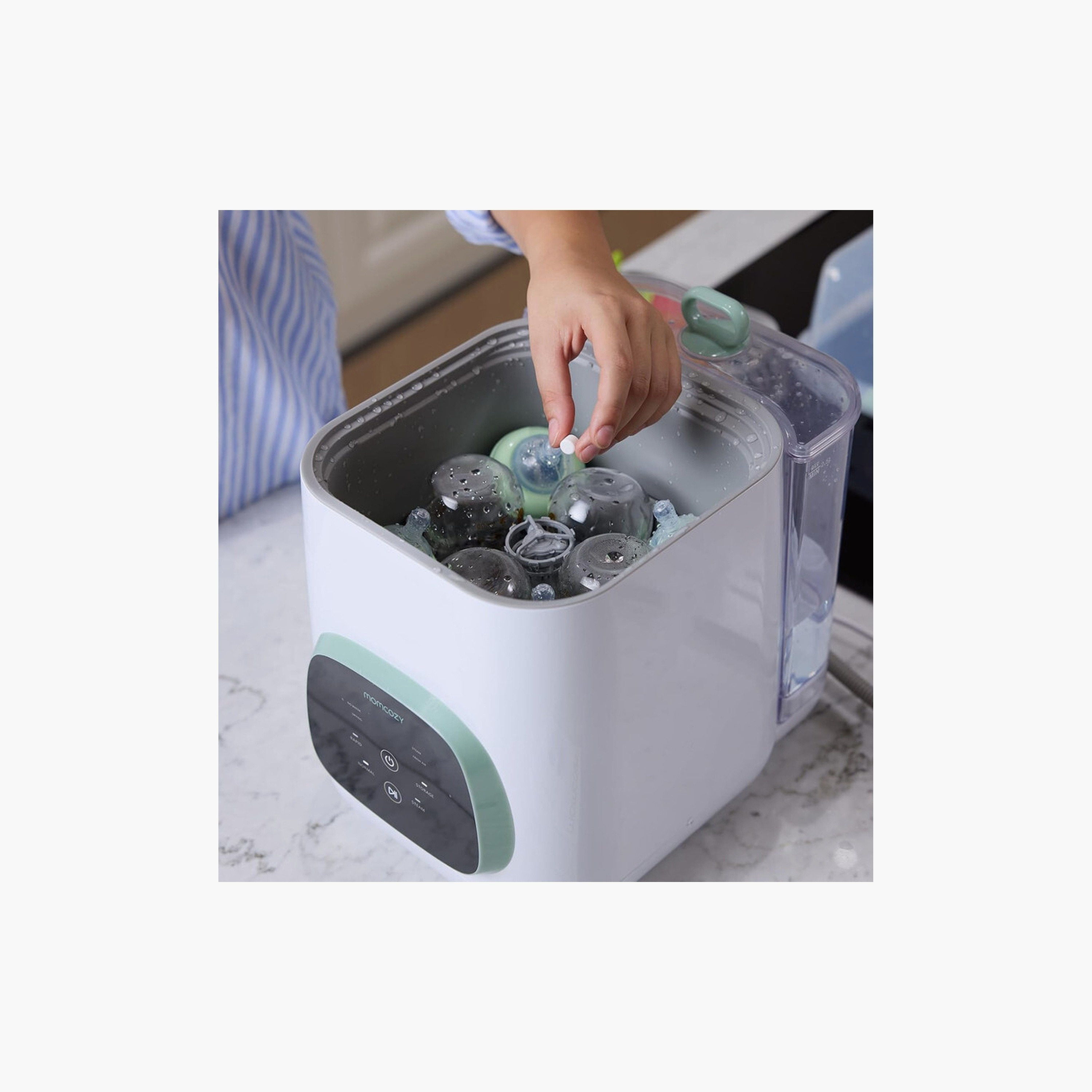 عبوة من 4 أقراص غسيل لجهاز تنظيف الزجاجات كلين بال برو - 120 قرص من مومكوزي.-baby-feeding-sterilizersandwarmers-image-5