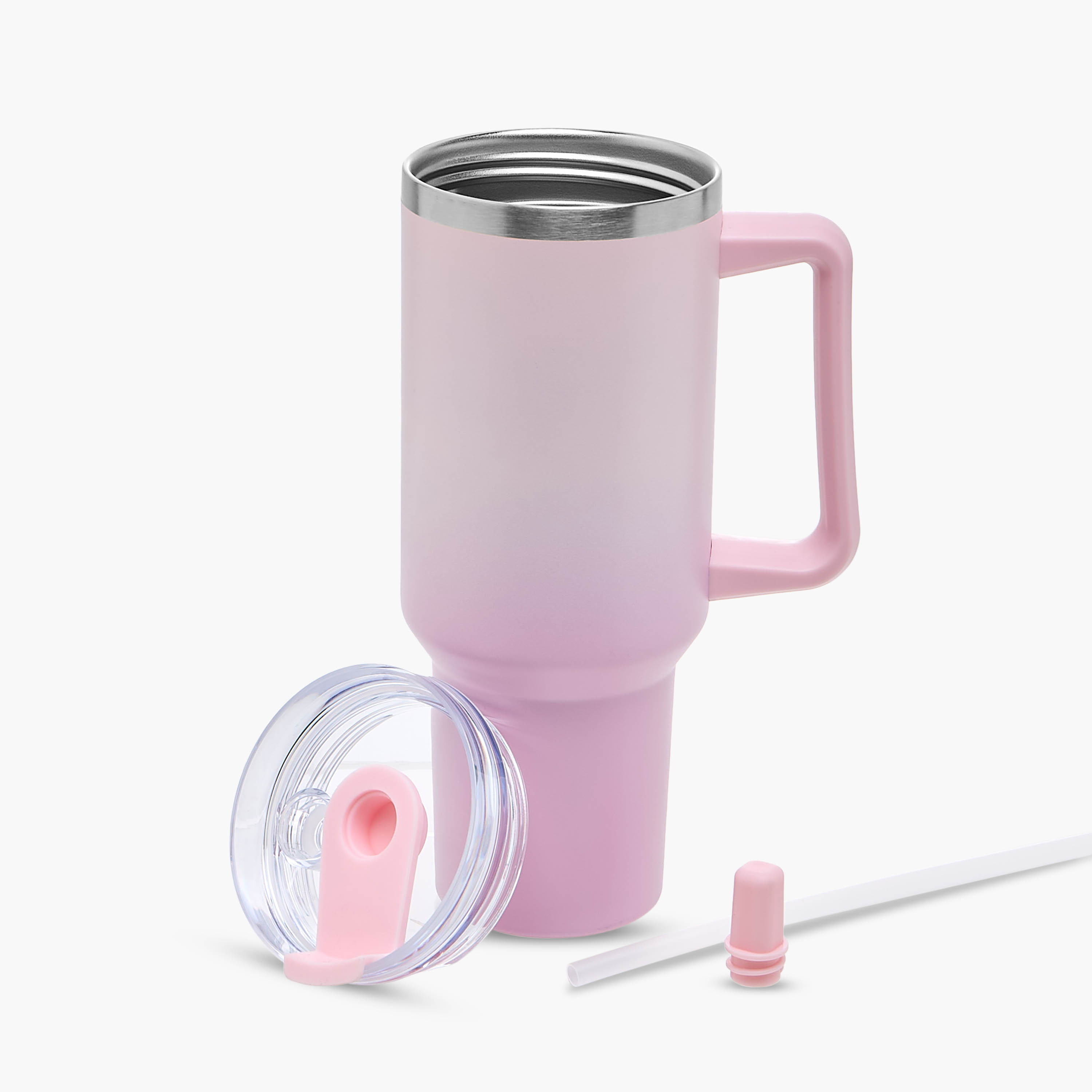 Colour Gradation Double Wall Stainless Steel Tumbler with Straw and Cap - 1200 ml-school-waterbottles-image-2