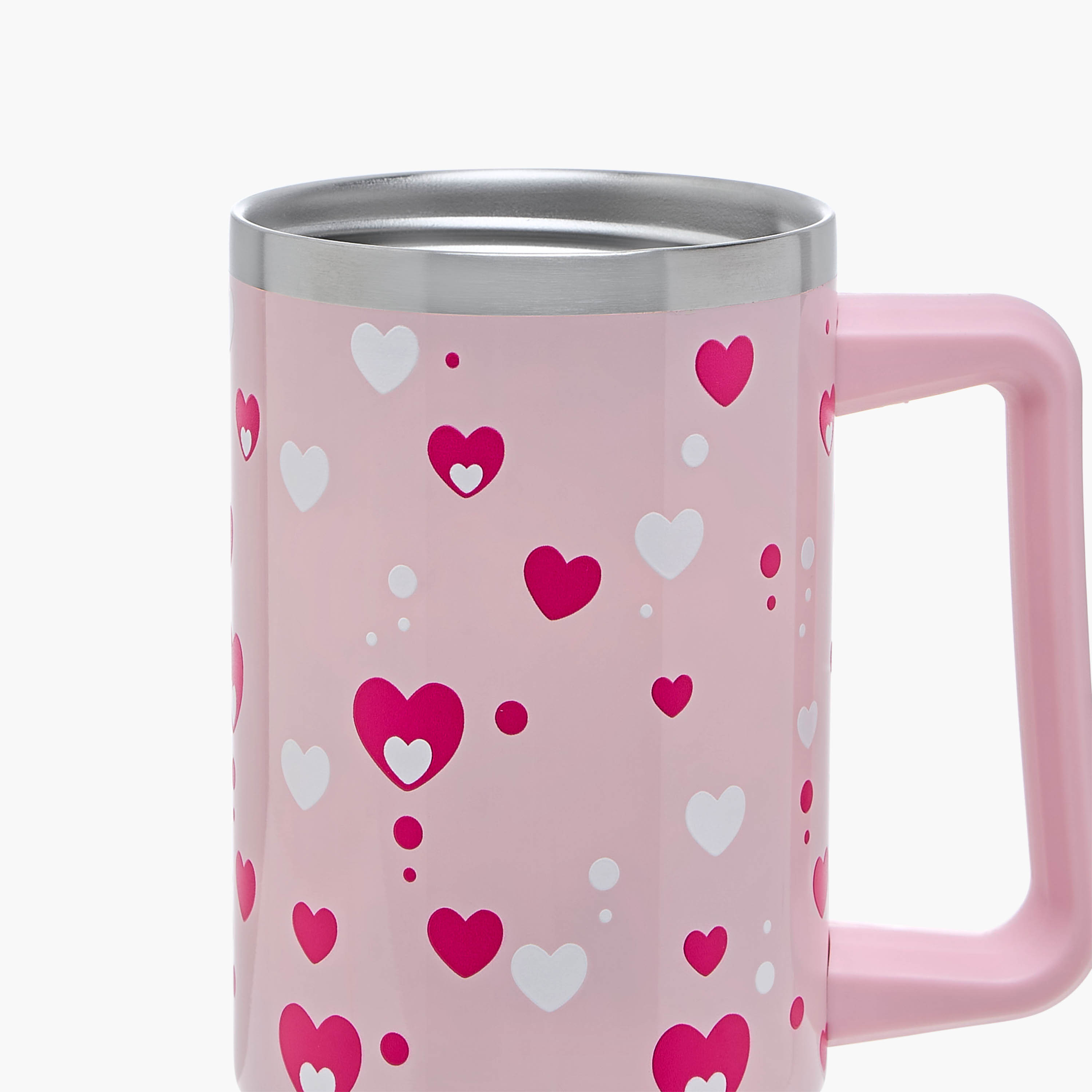 Heart Print Stainless Steel Tumbler with Straw and Cap - 1.2 L-school-waterbottles-image-6