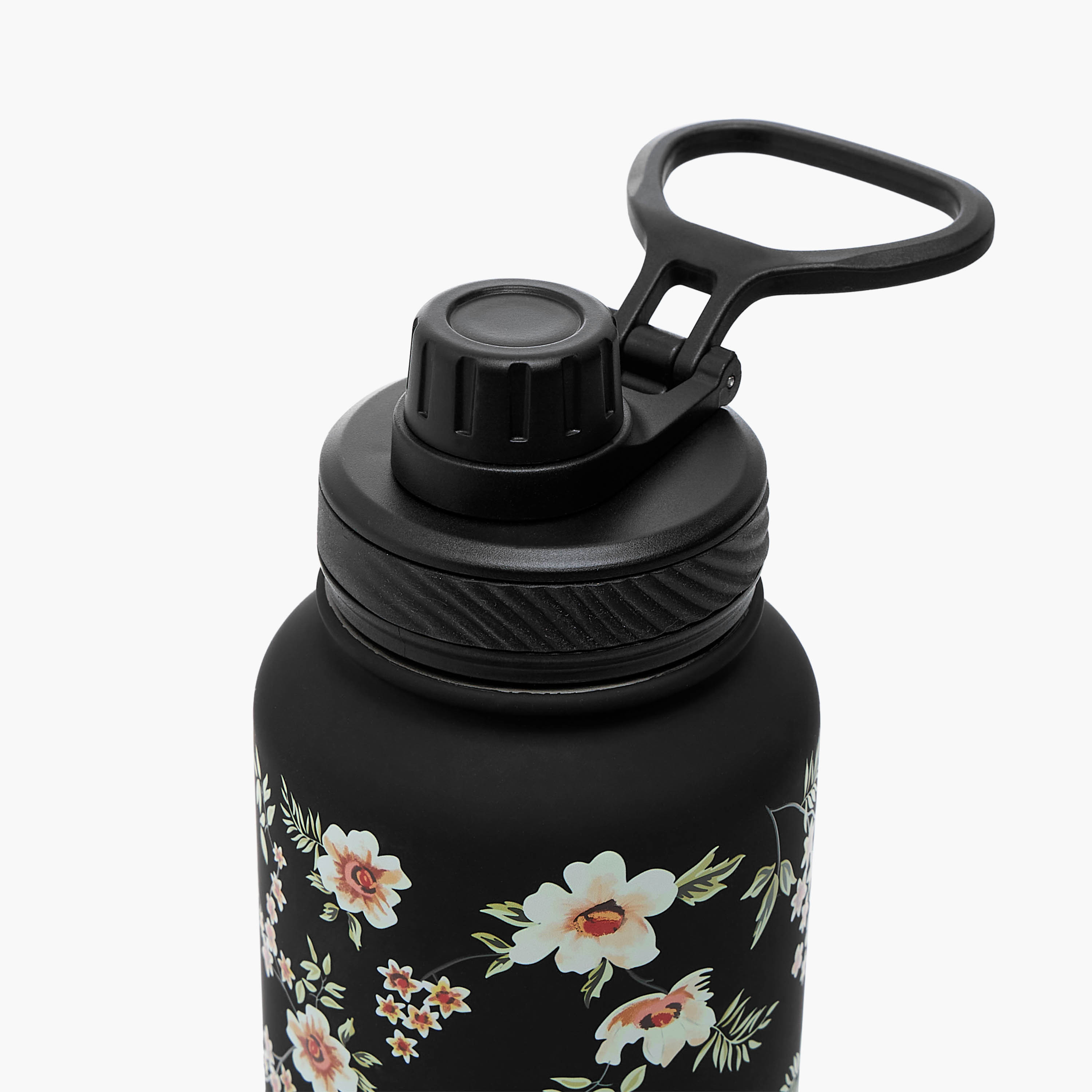 قارورة ماء ستانلس ستيل بفوهة وطبعات زهرية - 1 لتر-household-dining-drinkserveware-bottles-image-3