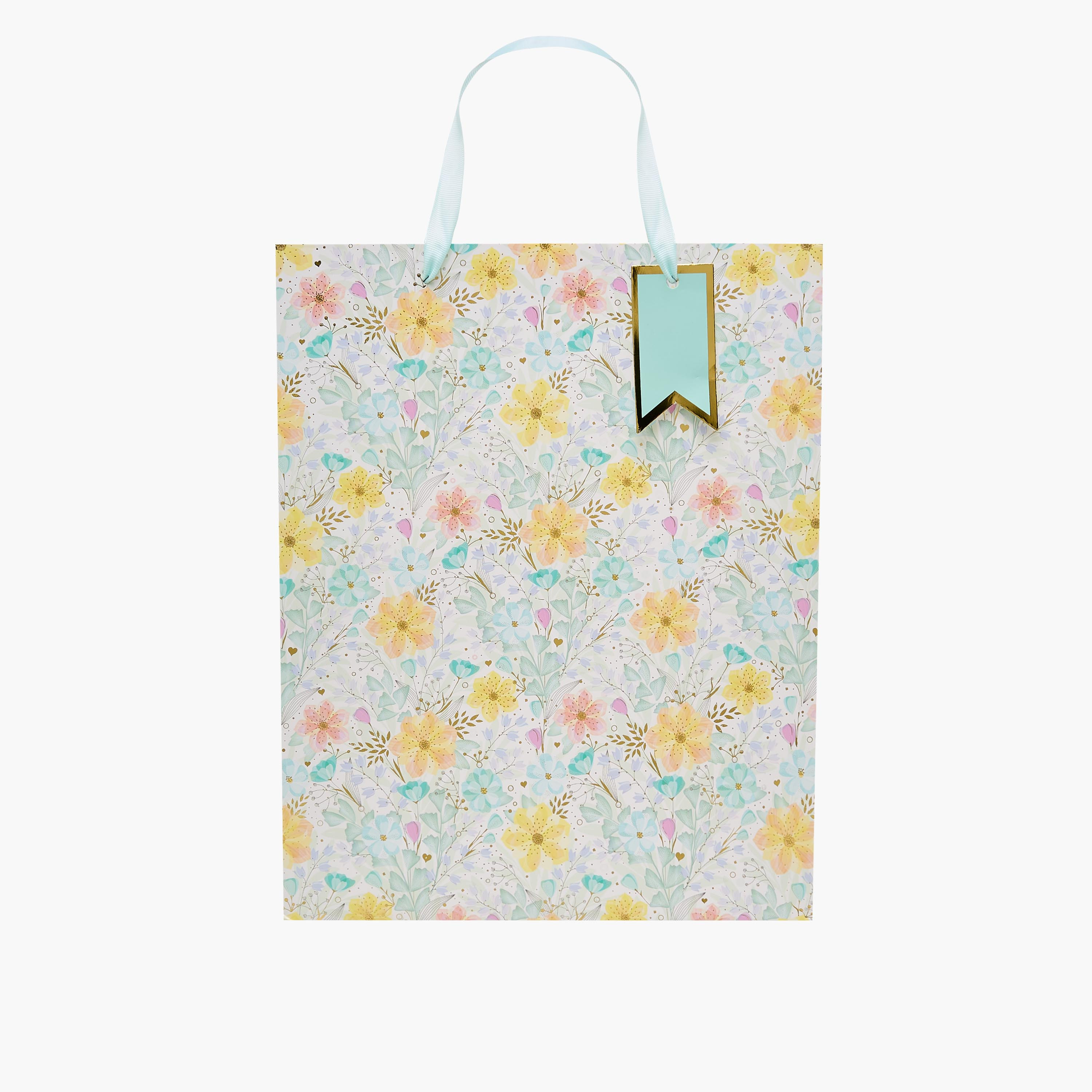 Floral Print Paper Gift Bag - Large-household-giftingaccessories-giftings-image-1