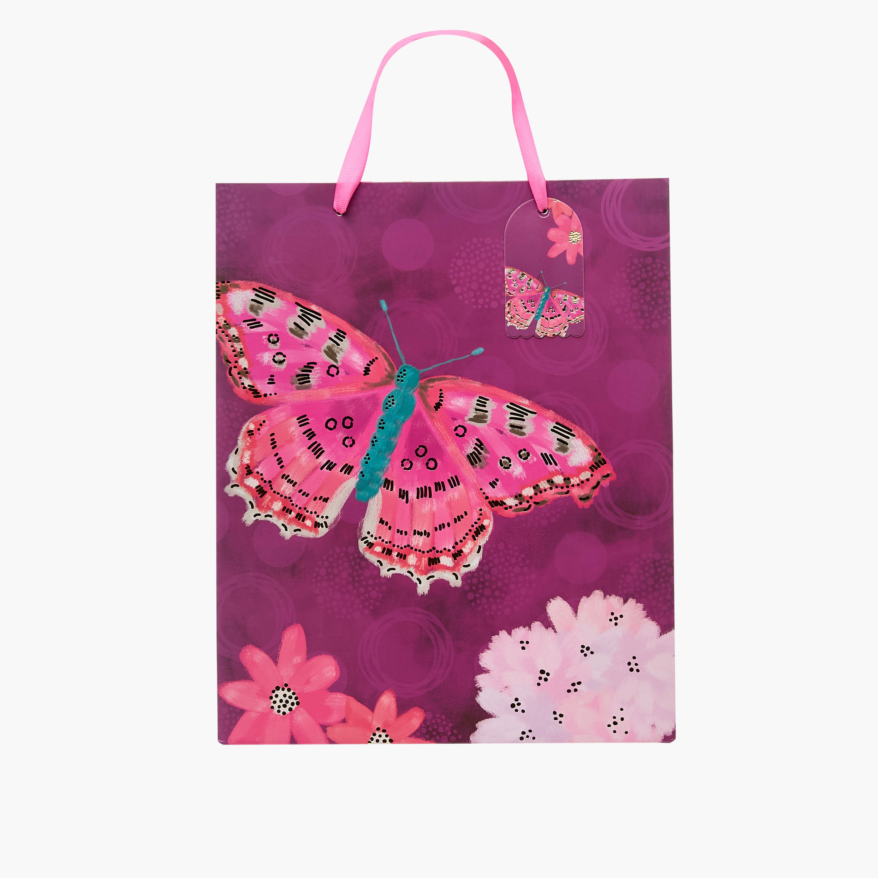 Butterfly Print Paper Gift Bag - Large-household-giftingaccessories-giftings-image-1