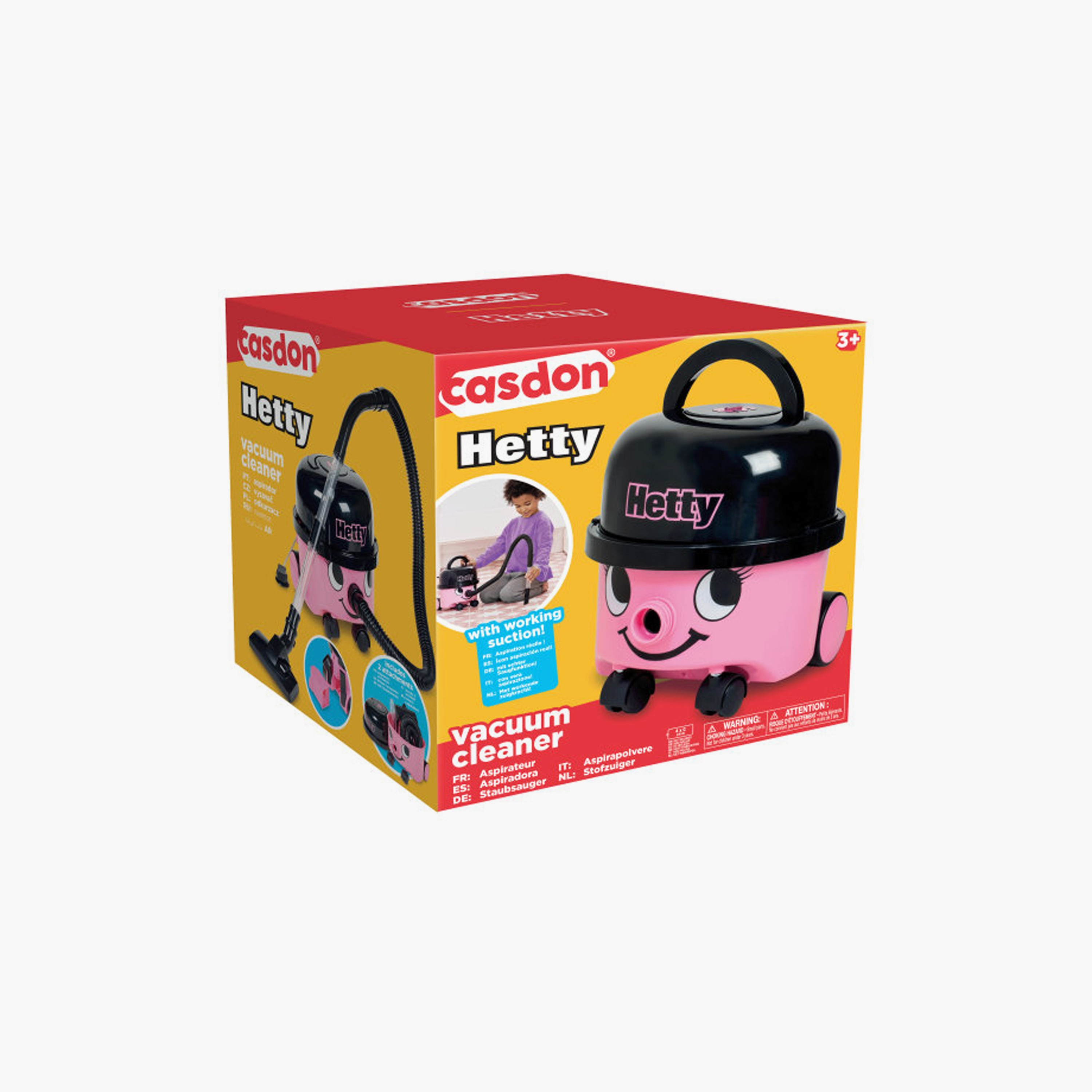 Casdon Hetty Vacuum Cleaner Realistic Play Toy - Pink-toys-roleplay-householdsets-image-8