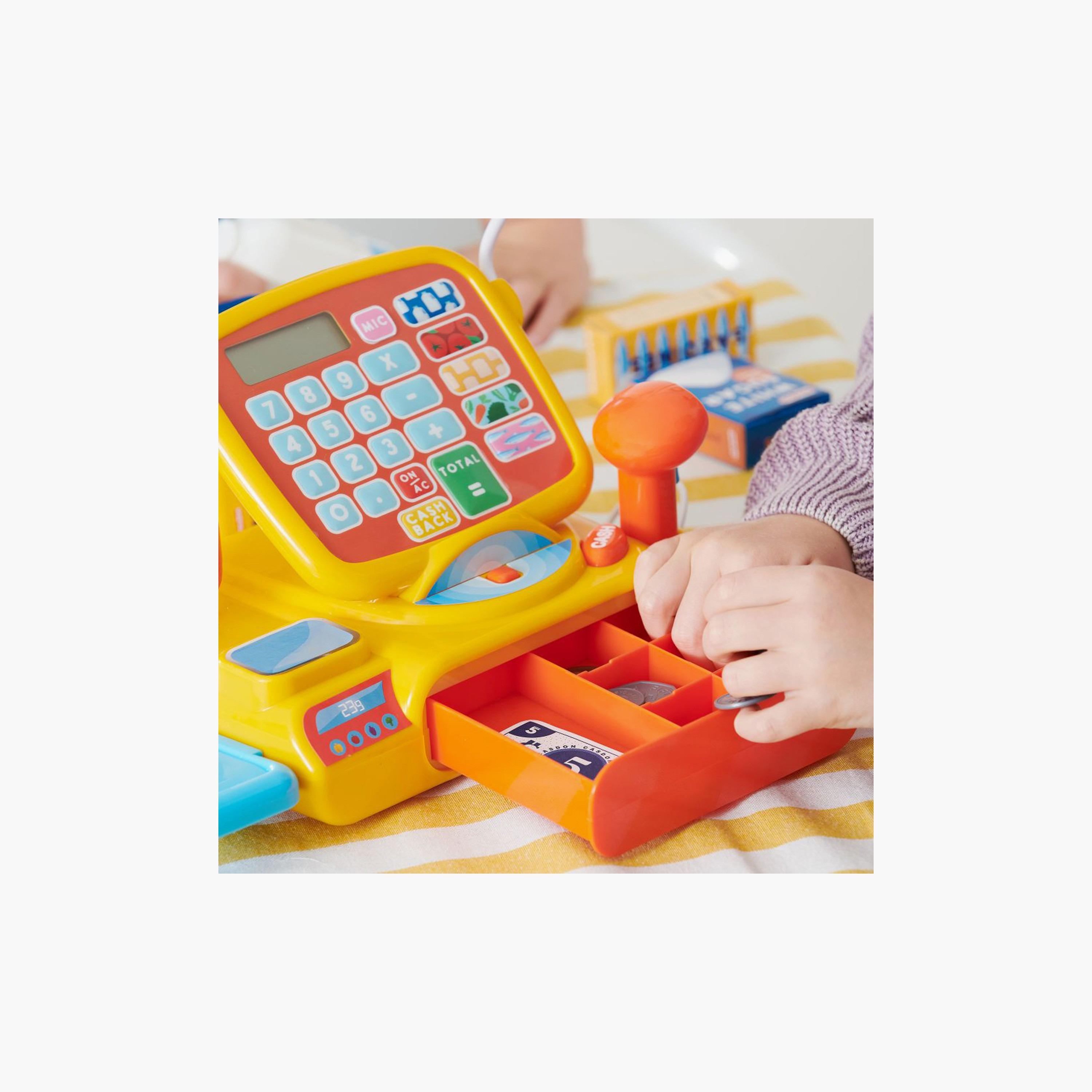 لعبة ماكينة تسجيل نقود واقعية كاسدون مع آلة حاسبة وملحقات-toys-roleplay-moneyandbankingsets-image-4