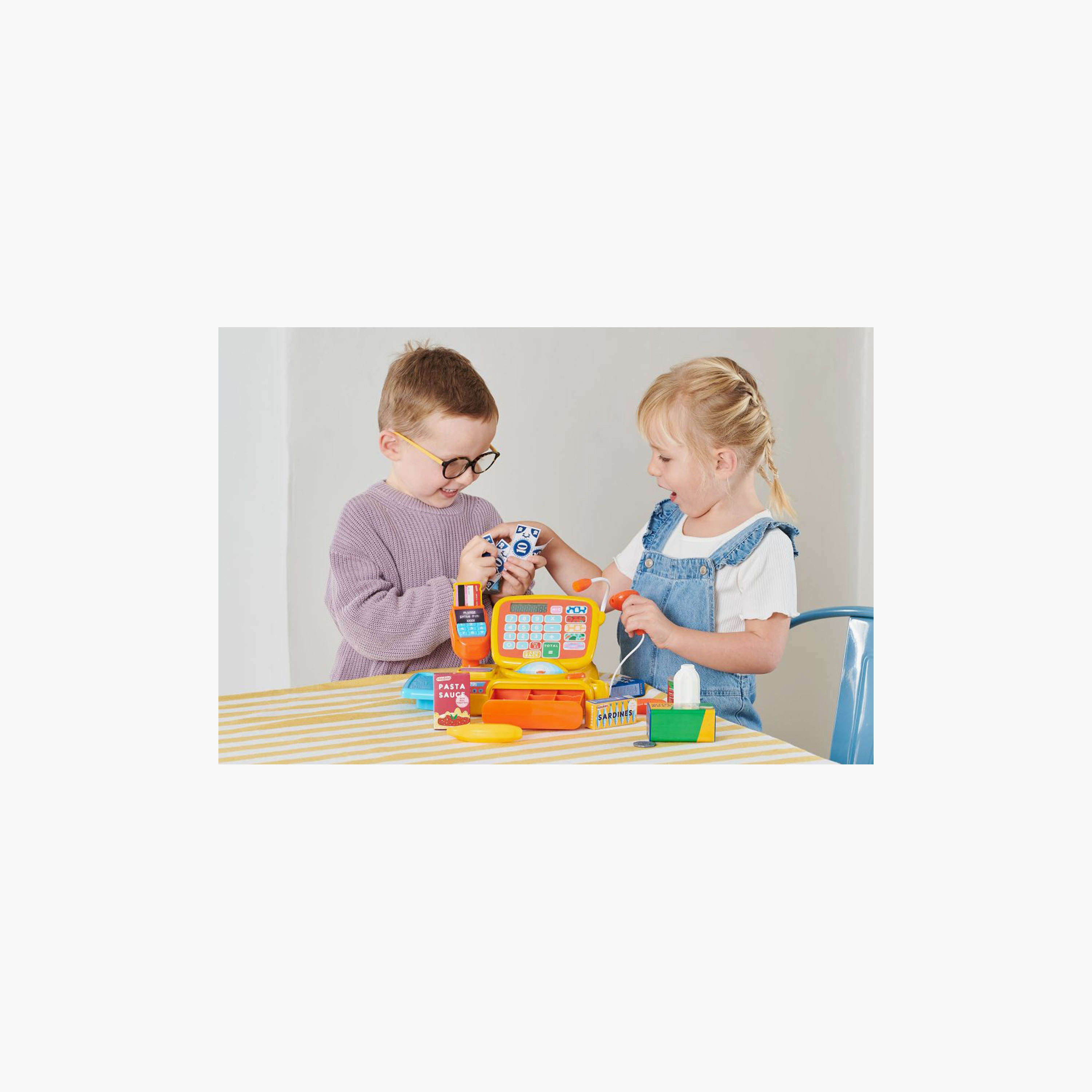 لعبة ماكينة تسجيل نقود واقعية كاسدون مع آلة حاسبة وملحقات-toys-roleplay-moneyandbankingsets-image-6