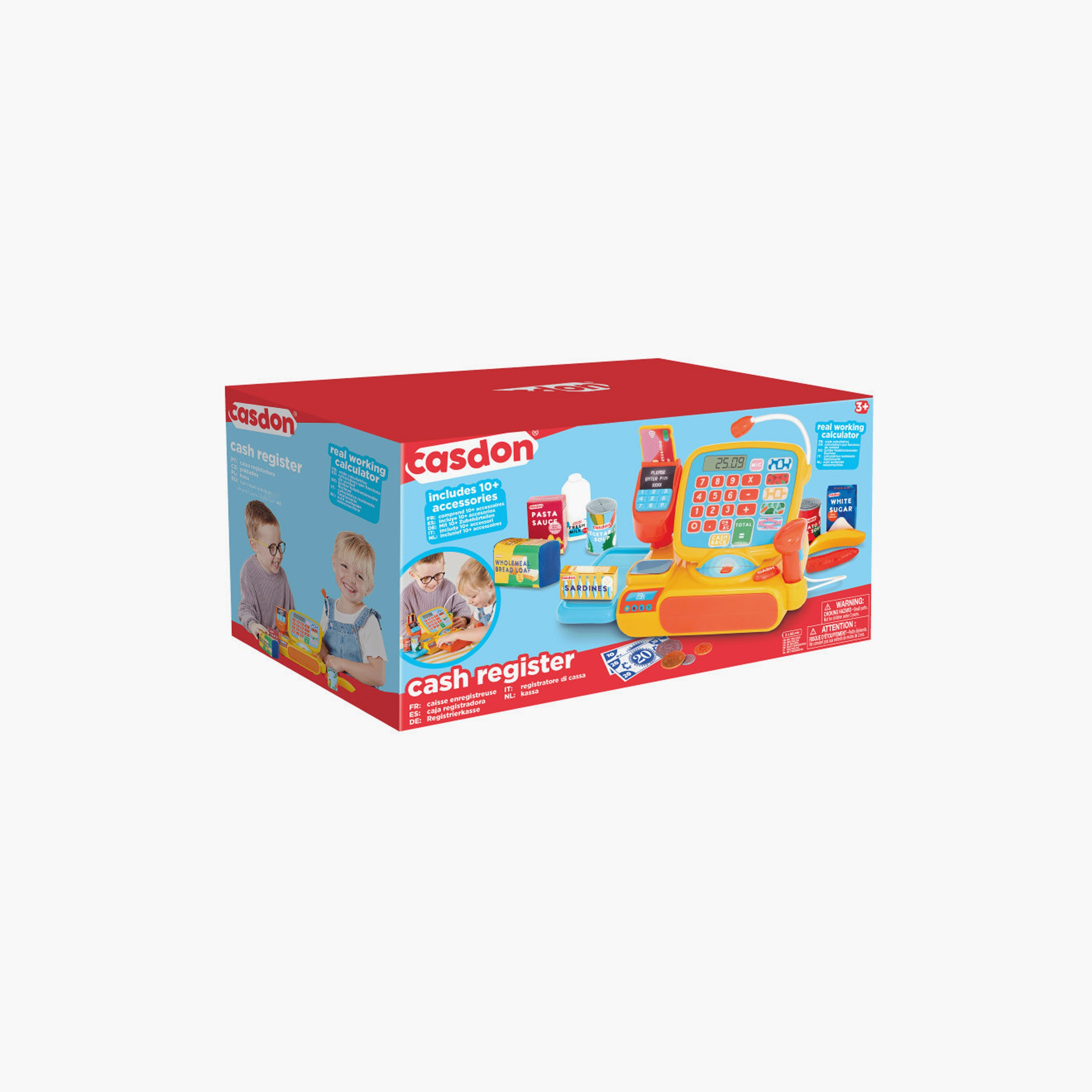 لعبة ماكينة تسجيل نقود واقعية كاسدون مع آلة حاسبة وملحقات-toys-roleplay-moneyandbankingsets-image-8