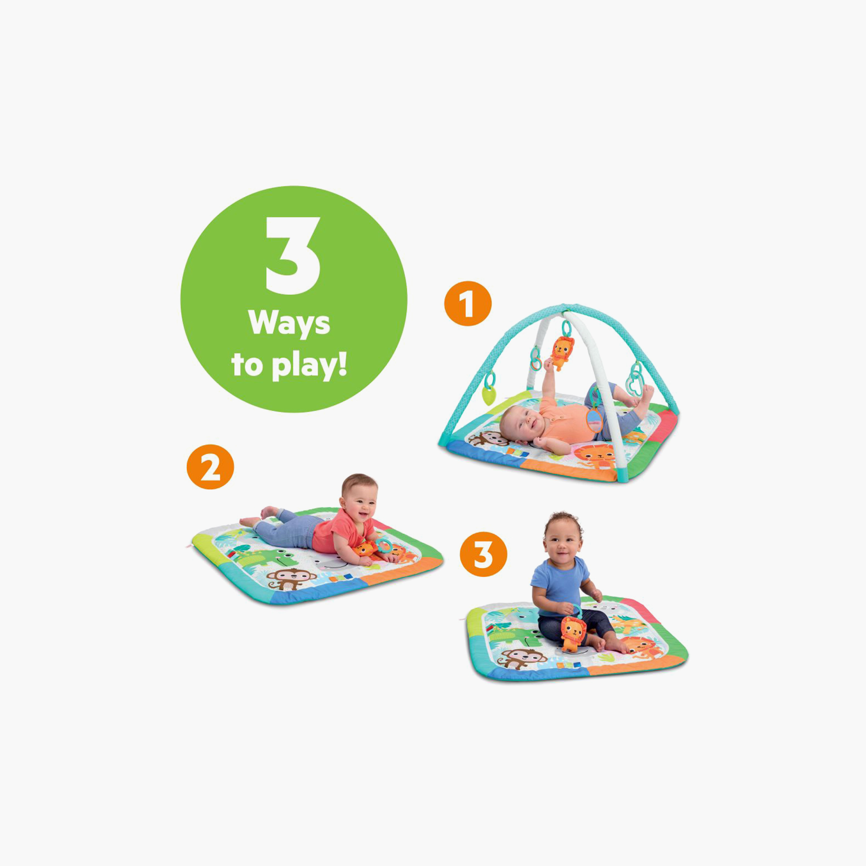 Bright Starts Wild Wiggles Jungle Jubilee Activity Play Mat Set-baby-infantactivity-playpensandplaymats-image-3
