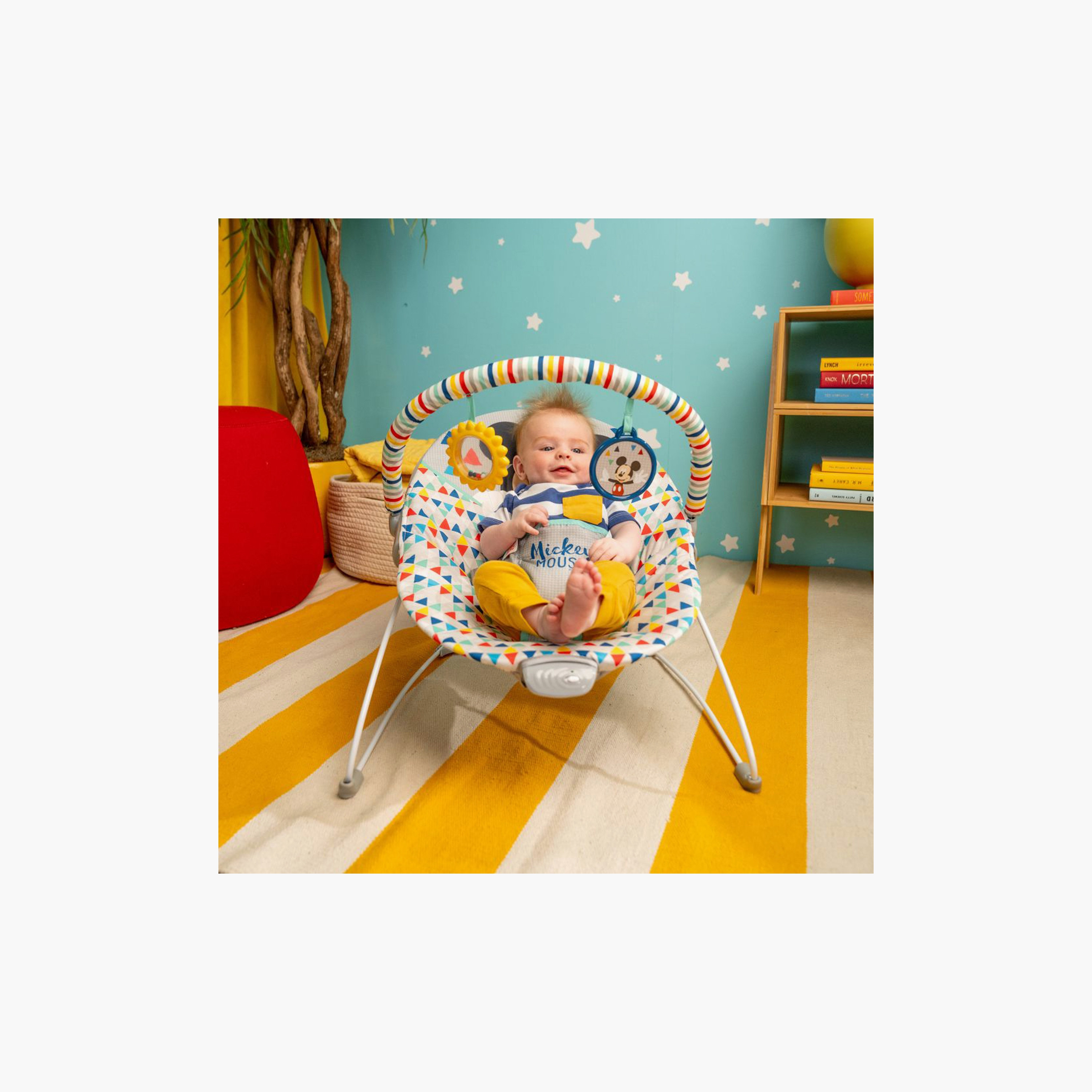 Bright Starts Disney Baby Mickey Mouse Happy Triangles Bouncer - 0-6m-baby-infantactivity-bouncers-image-2
