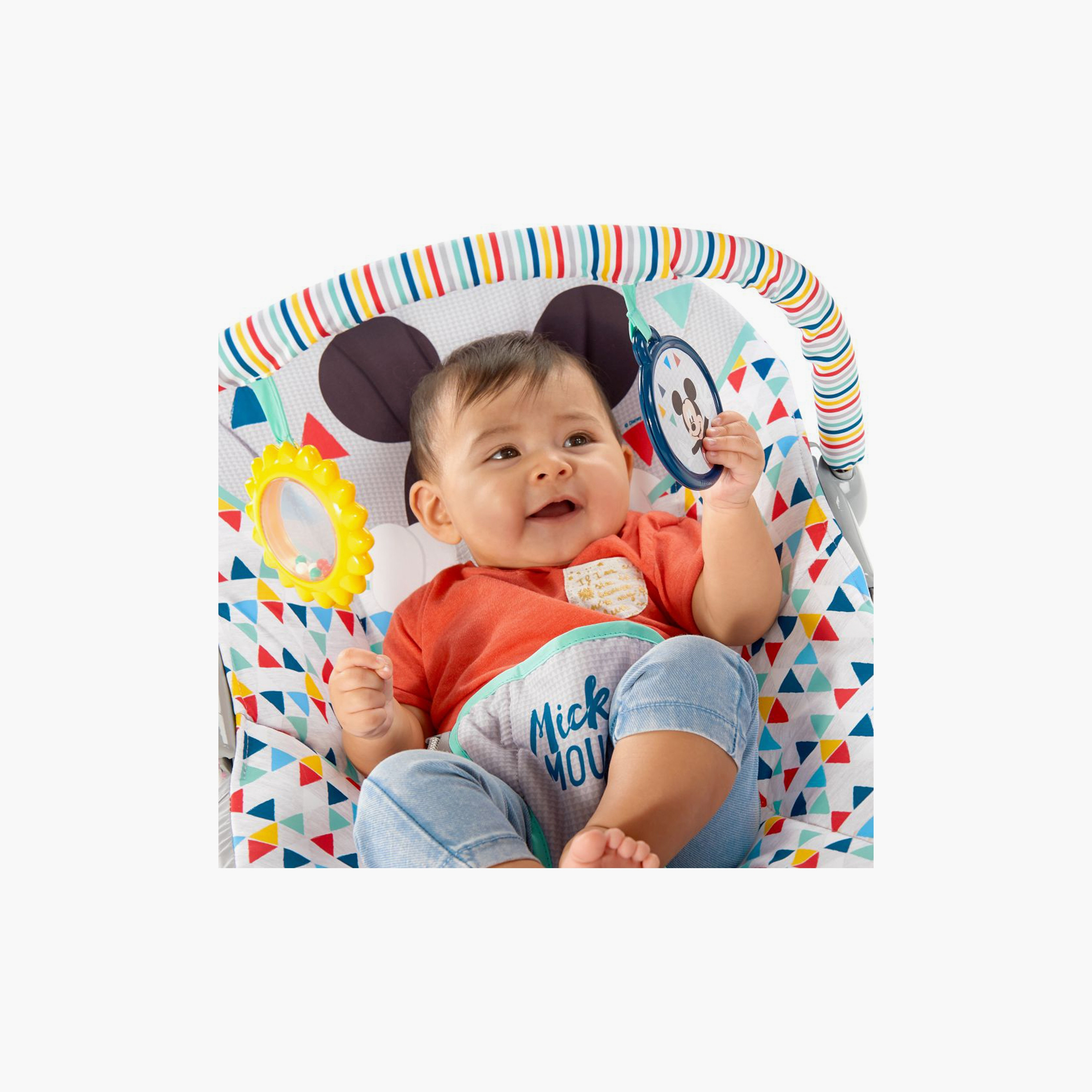 Bright Starts Disney Baby Mickey Mouse Happy Triangles Bouncer - 0-6m-baby-infantactivity-bouncers-image-4