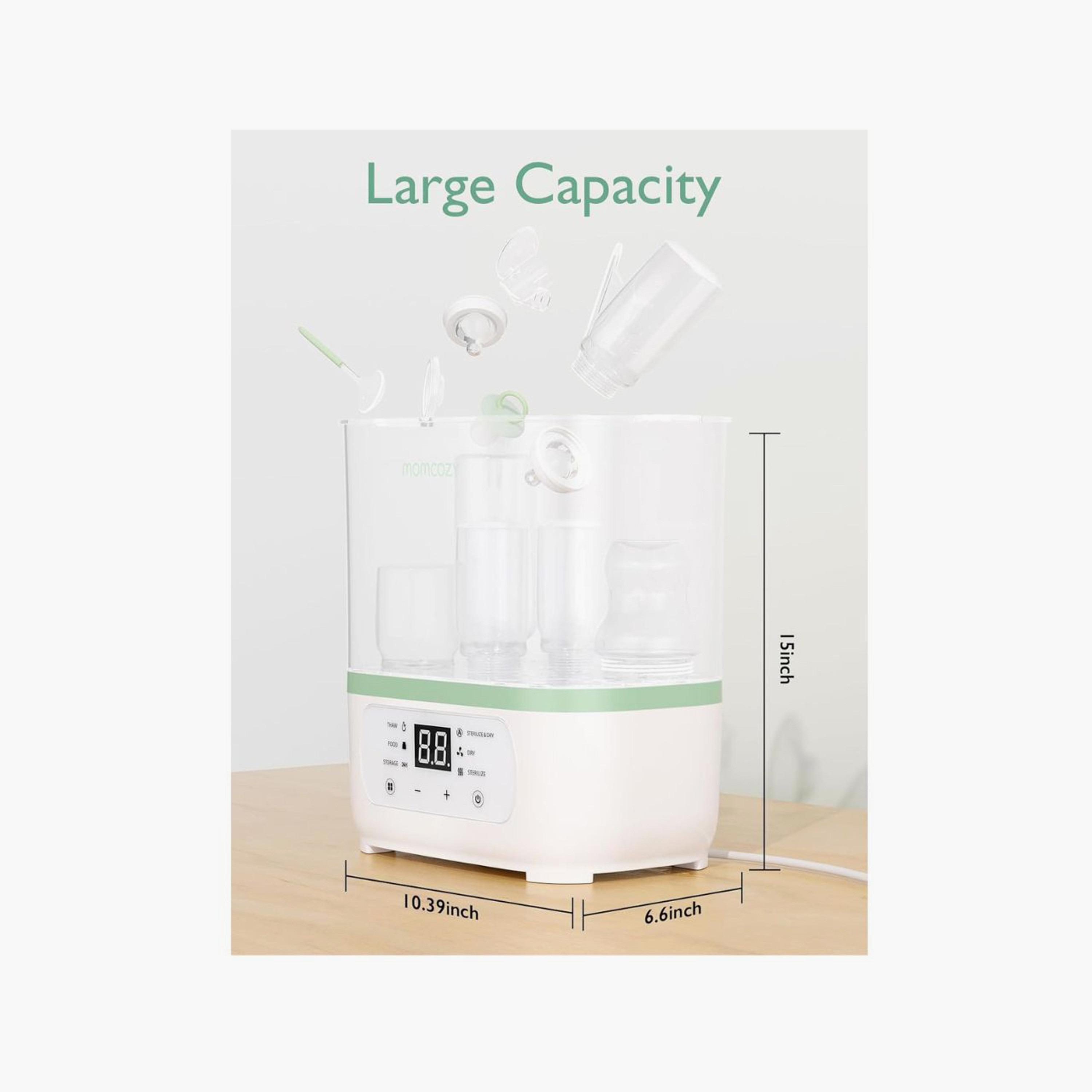 Momcozy 8-In-1 Bottle Sterilizer & Dryer - White-baby-feeding-sterilizersandwarmers-image-11