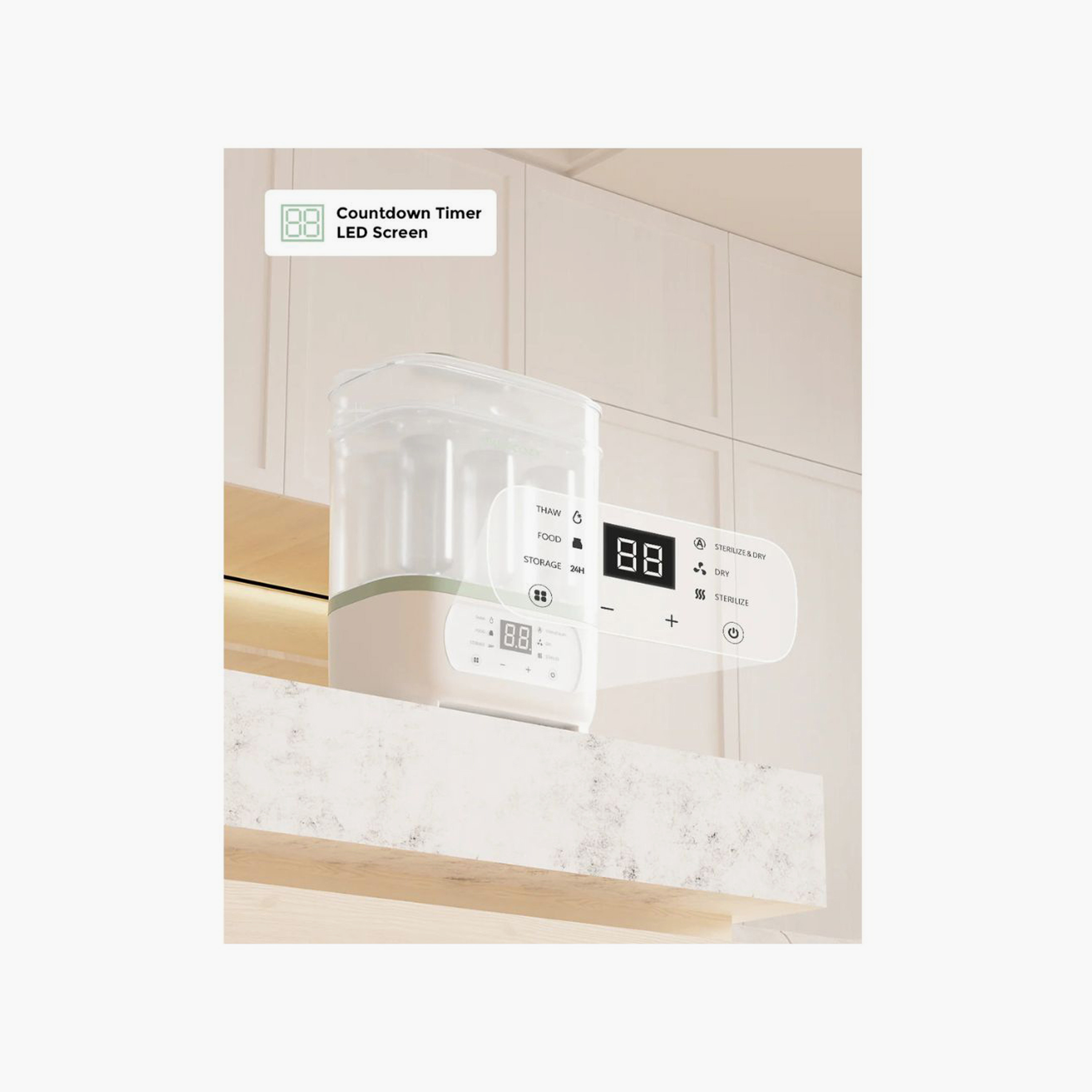 جهاز تعقيم وتجفيف الرضاعات 8 في 1 من مومكوزي - أبيض-baby-feeding-sterilizersandwarmers-image-7