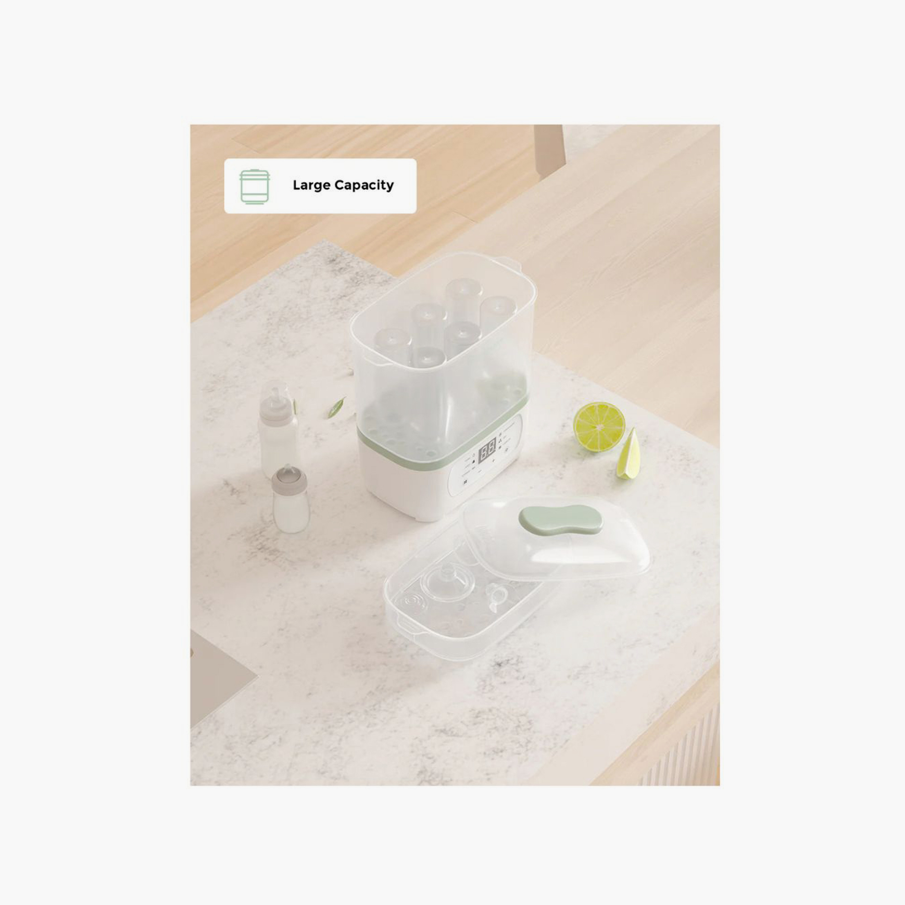 جهاز تعقيم وتجفيف الرضاعات 8 في 1 من مومكوزي - أبيض-baby-feeding-sterilizersandwarmers-image-5