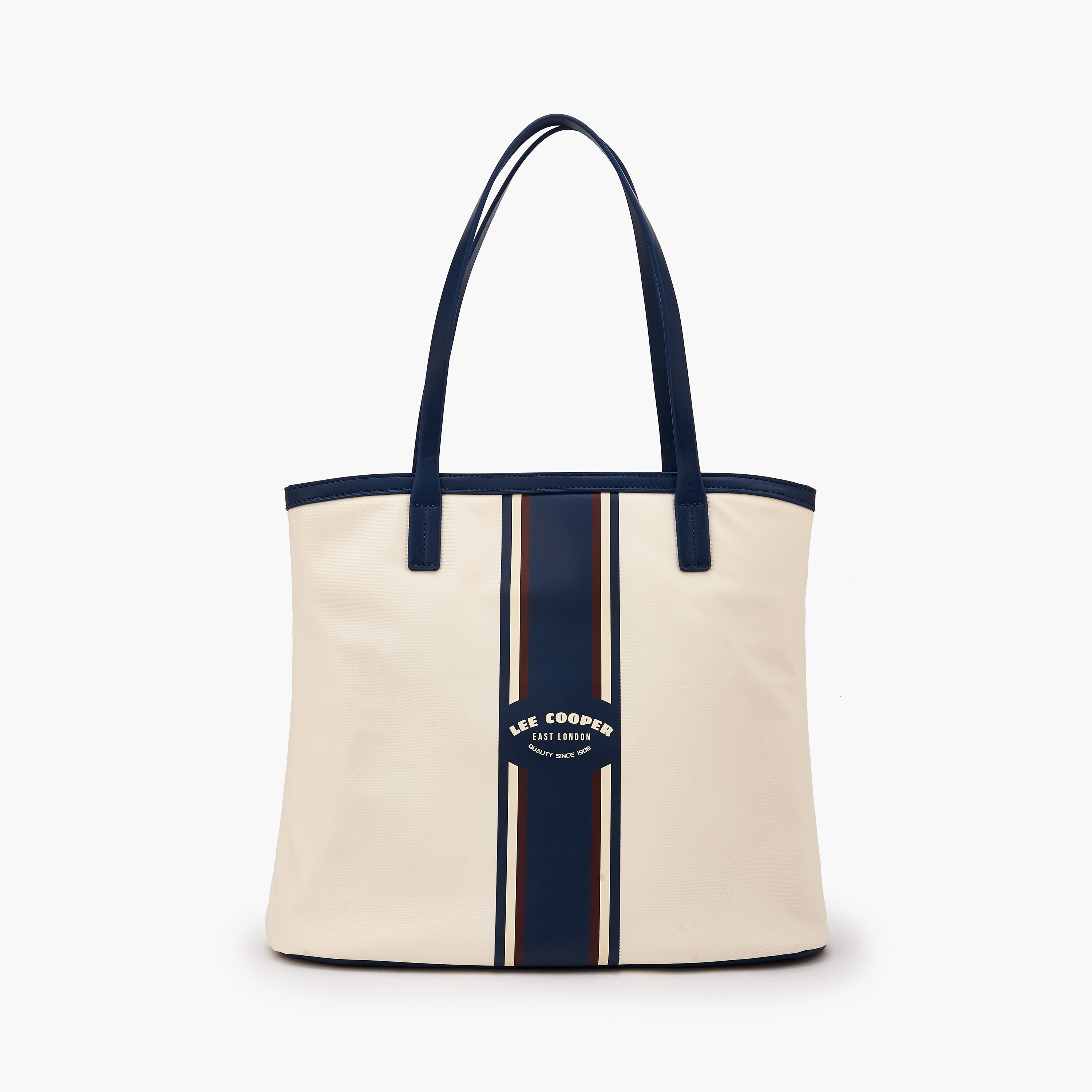 شنطة توت مخططة بمقابض من لي كوبر-women-bagsandwallets-handbags-image-1
