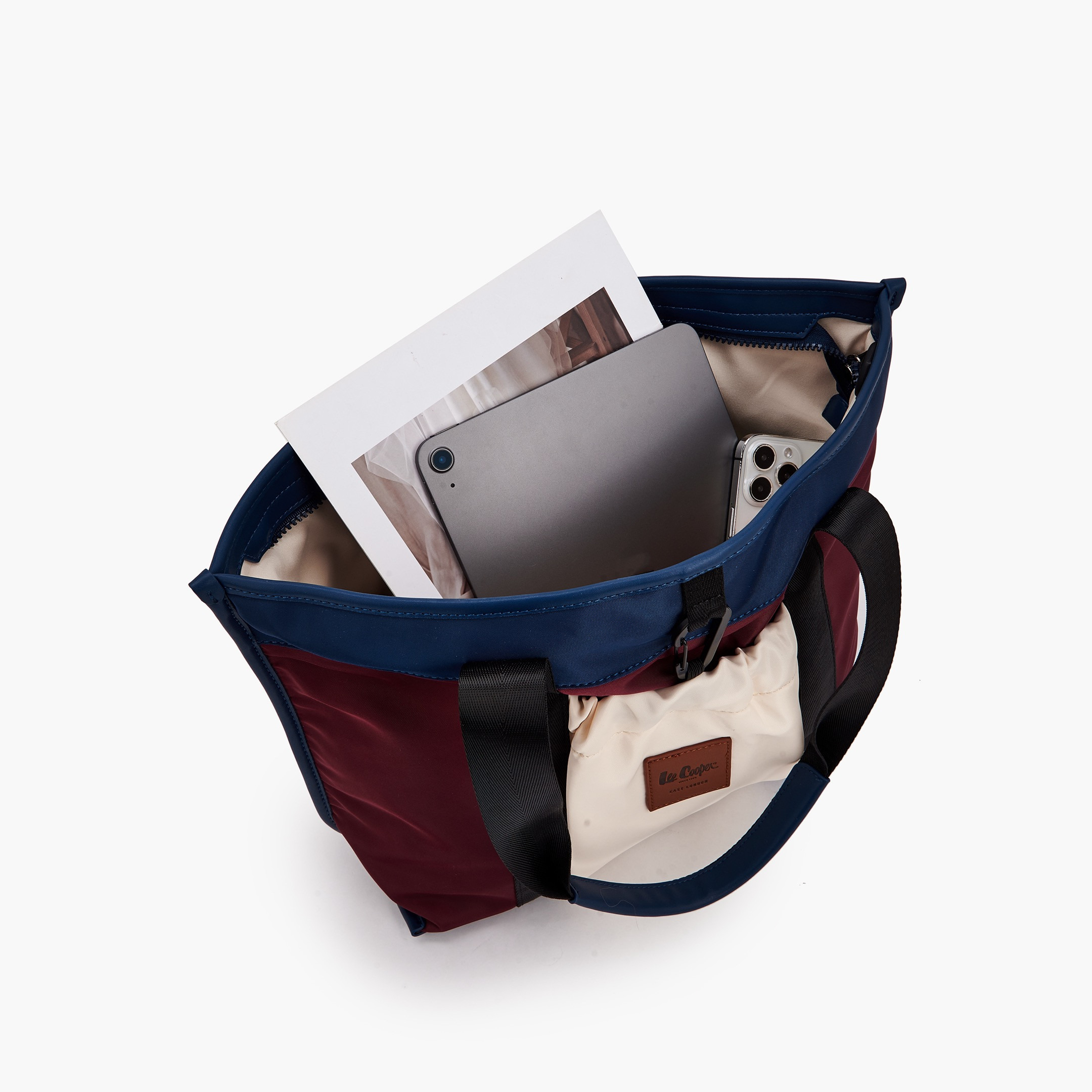 Lee Cooper Colourblock Tote Bag with Handles-women-bagsandwallets-handbags-image-7