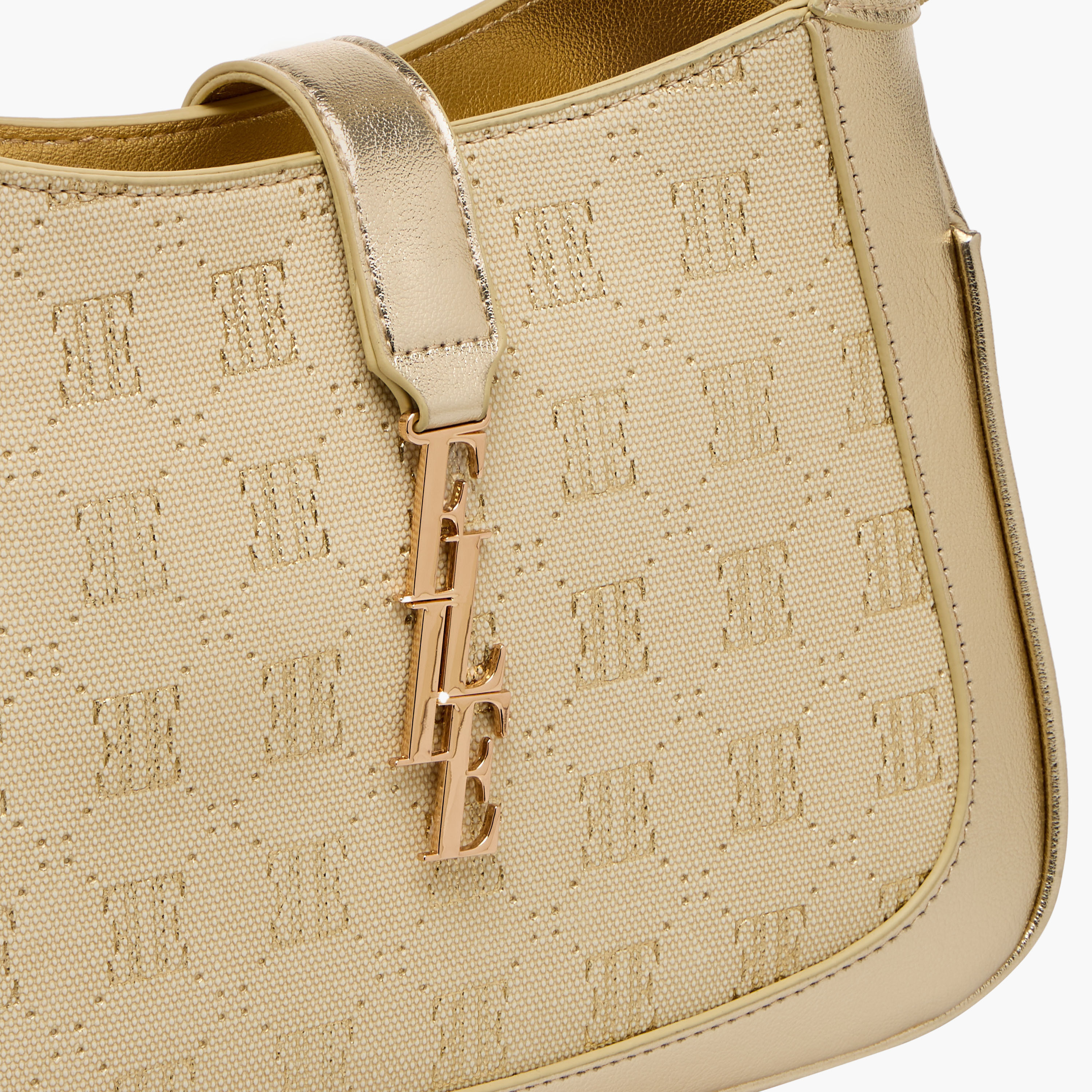 Elle Monogram Debossed Shoulder Bag with Detachable Strap-women-bagsandwallets-handbags-image-4