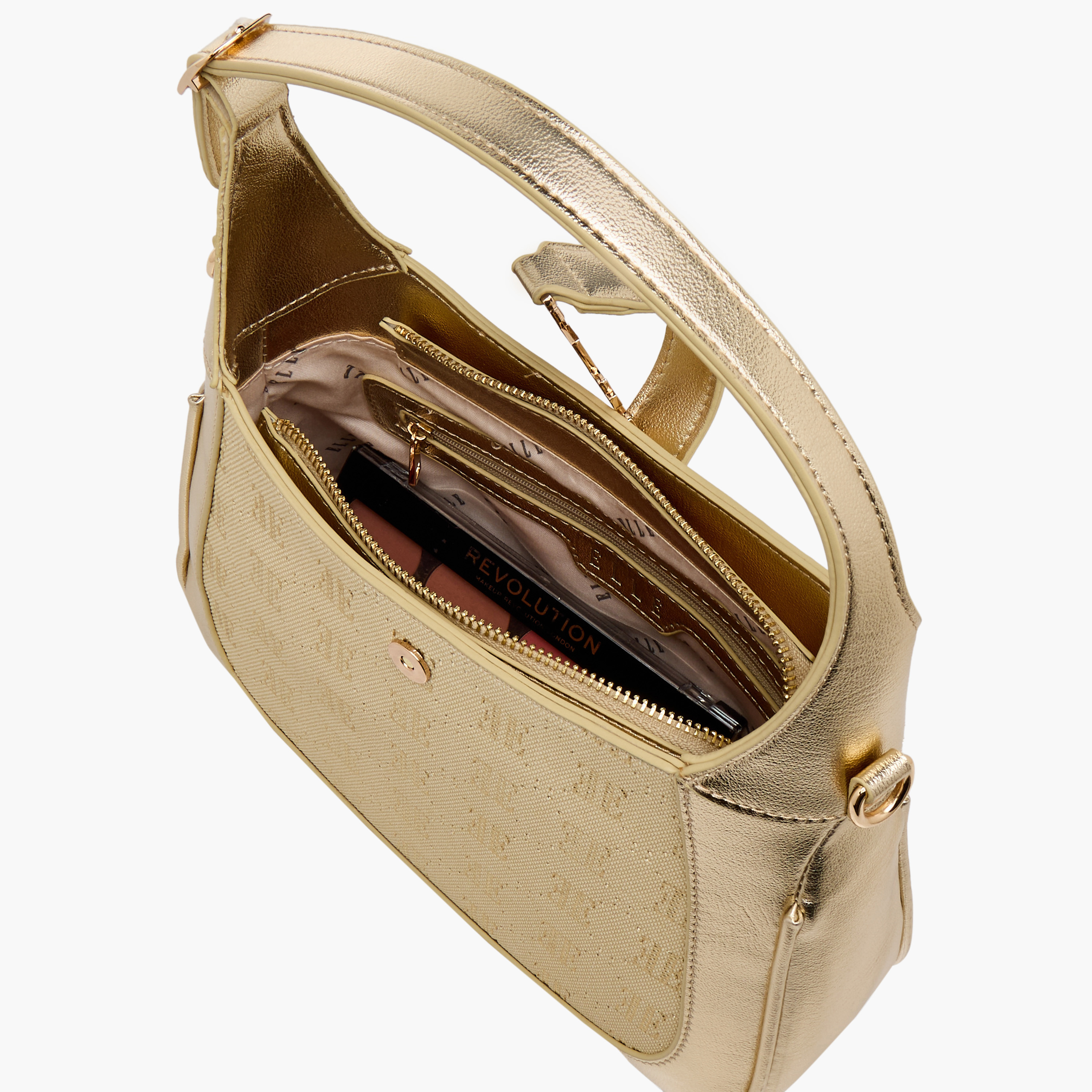 Elle Monogram Debossed Shoulder Bag with Detachable Strap-women-bagsandwallets-handbags-image-7