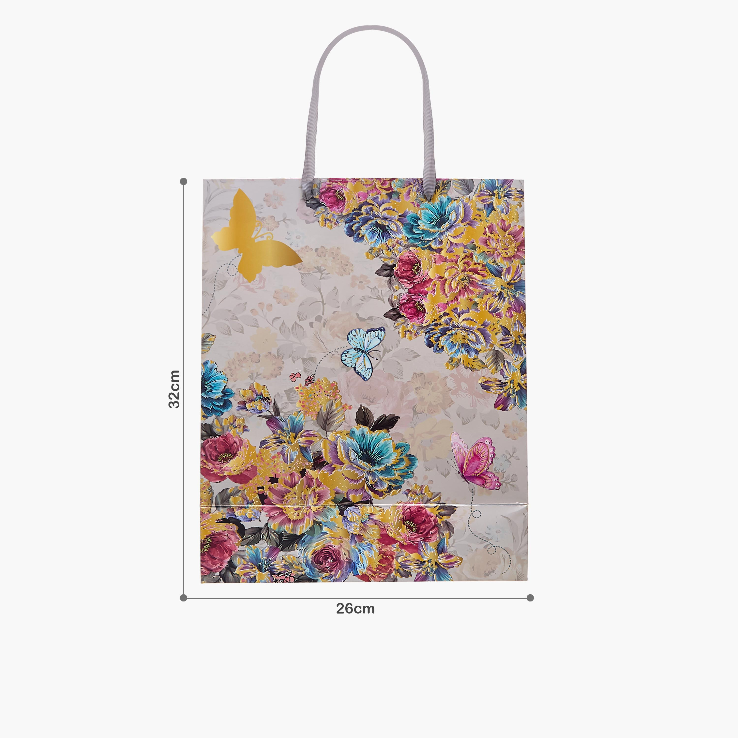Butterfly and Flower Print Paper Gift Bag - Large-household-giftingaccessories-giftings-image-2