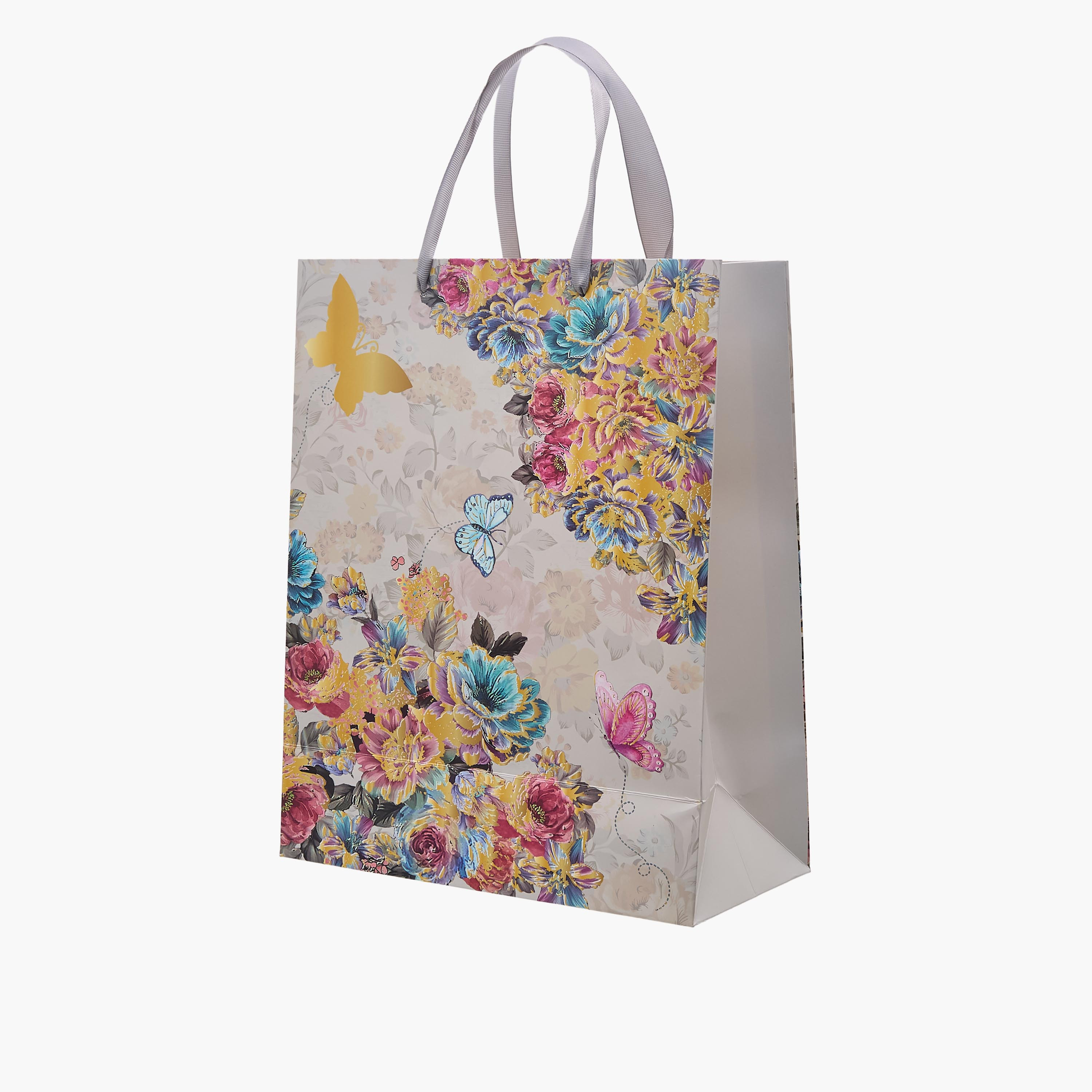 Butterfly and Flower Print Paper Gift Bag - Large-household-giftingaccessories-giftings-image-3
