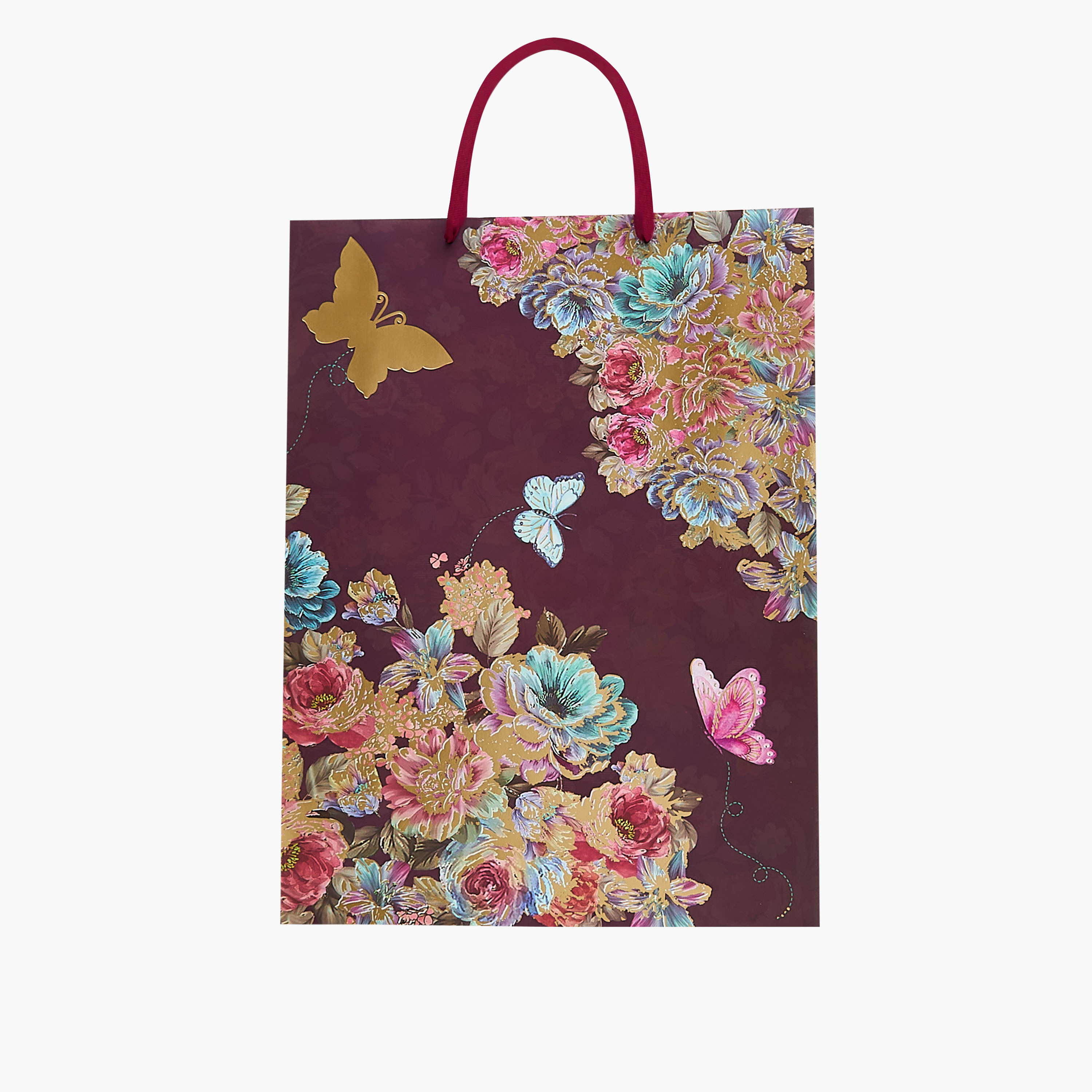 Butterfly and Flower Print Paper Gift Bag - Extra Large-household-giftingaccessories-giftings-image-1