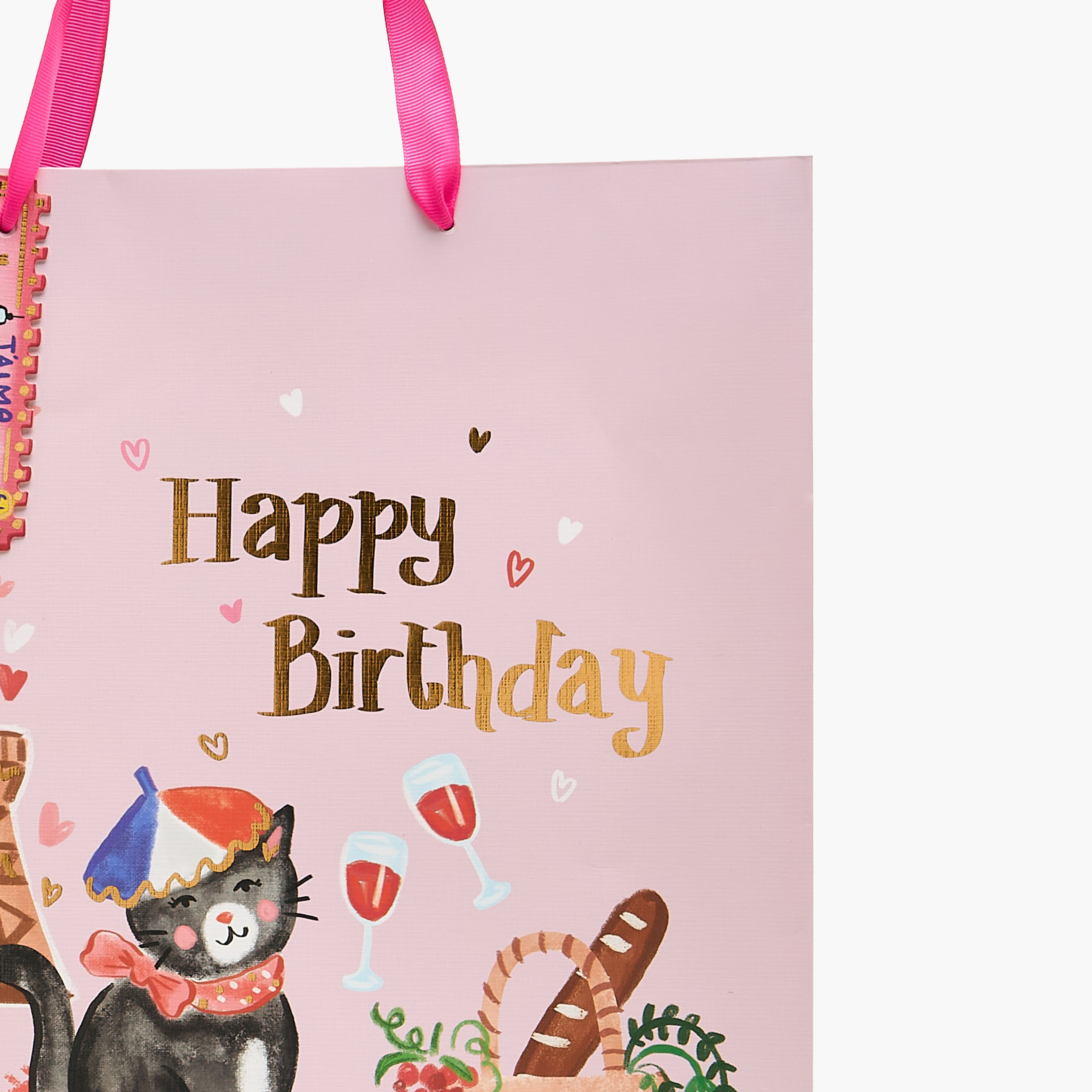 Paris Happy Birthday Print Paper Gift Bag - Large-household-giftingaccessories-giftings-image-3