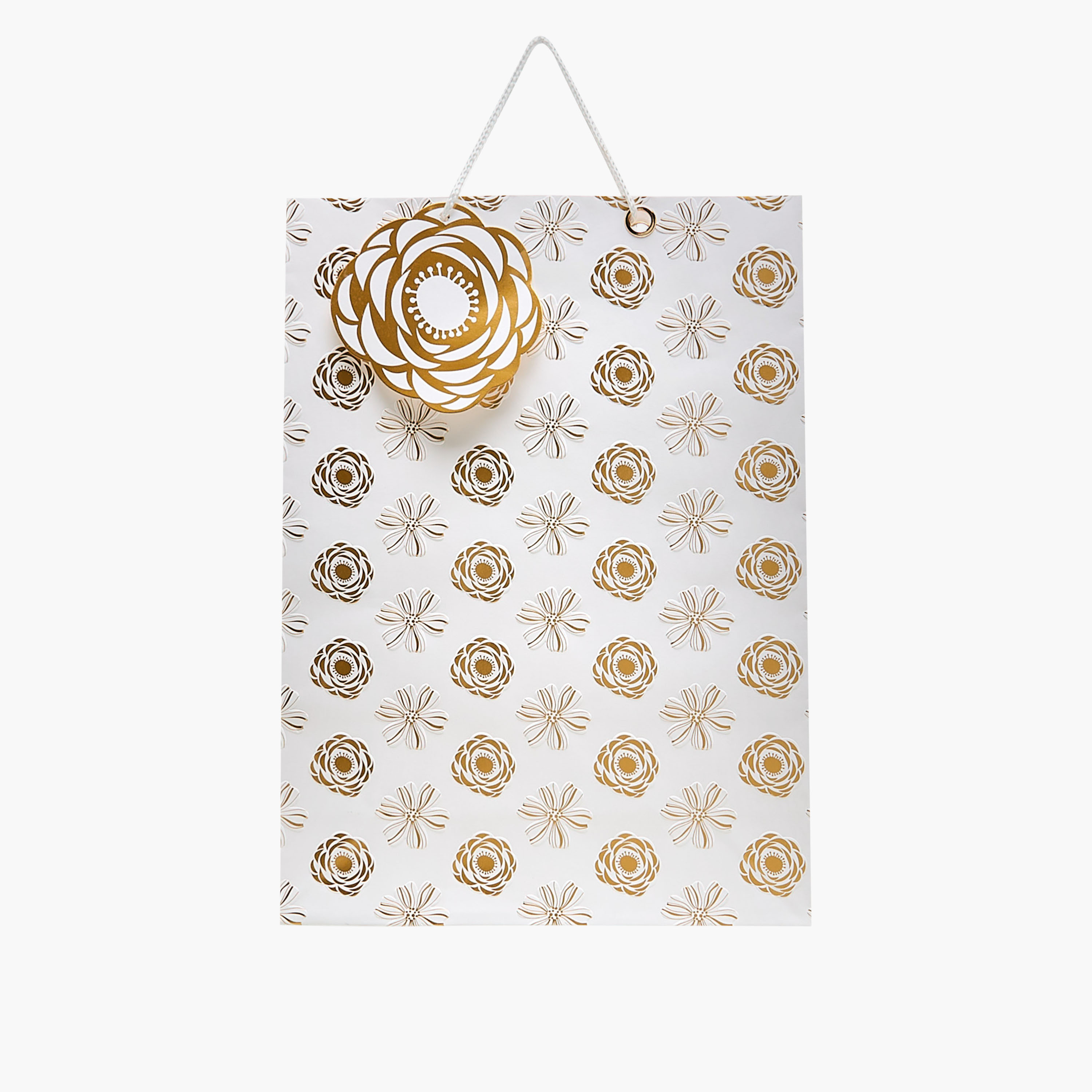 Flower Print Paper Gift Bag - Large-household-giftingaccessories-giftings-image-1