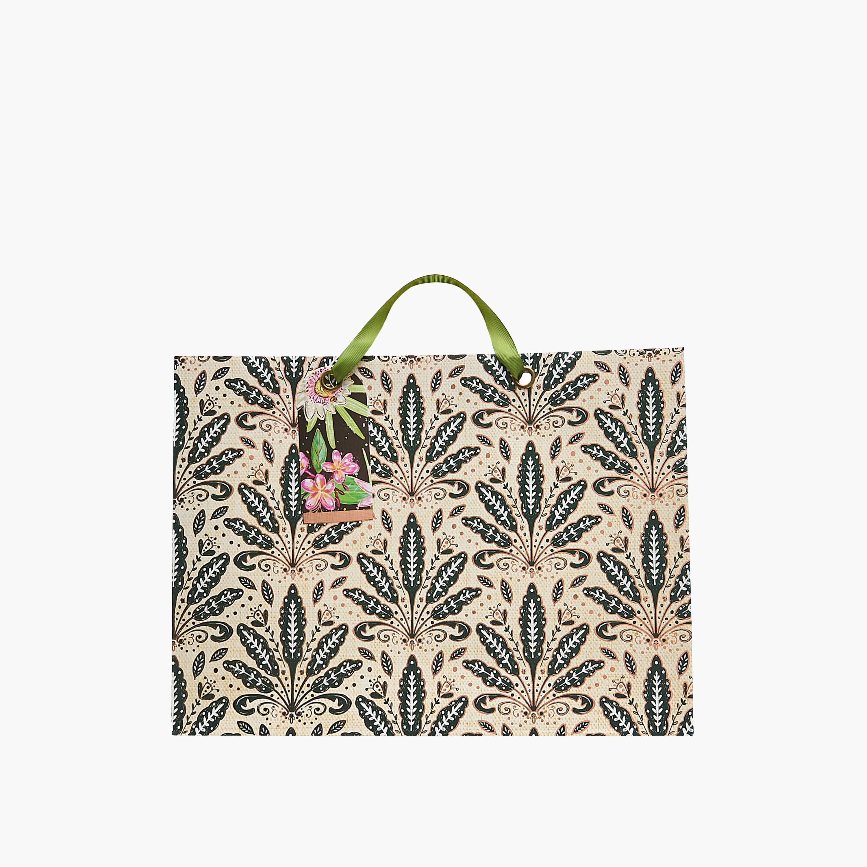 Leaf Print Paper Gift Bag - Large-household-giftingaccessories-giftings-image-1
