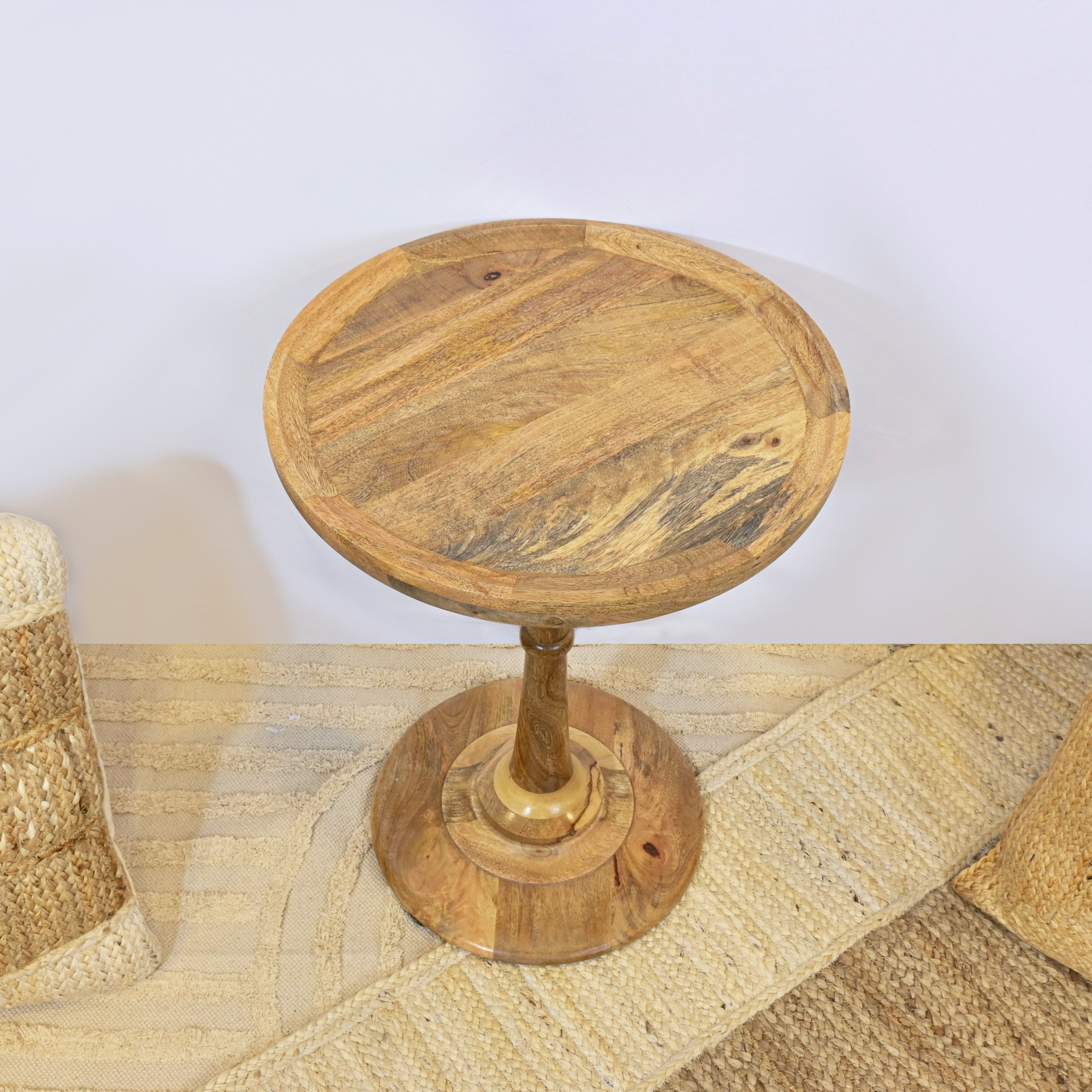 Crafted by Lifestyle Wooden Round Pedestal Table-household-dining-tablelinen-napkinsandaccessories-image-5