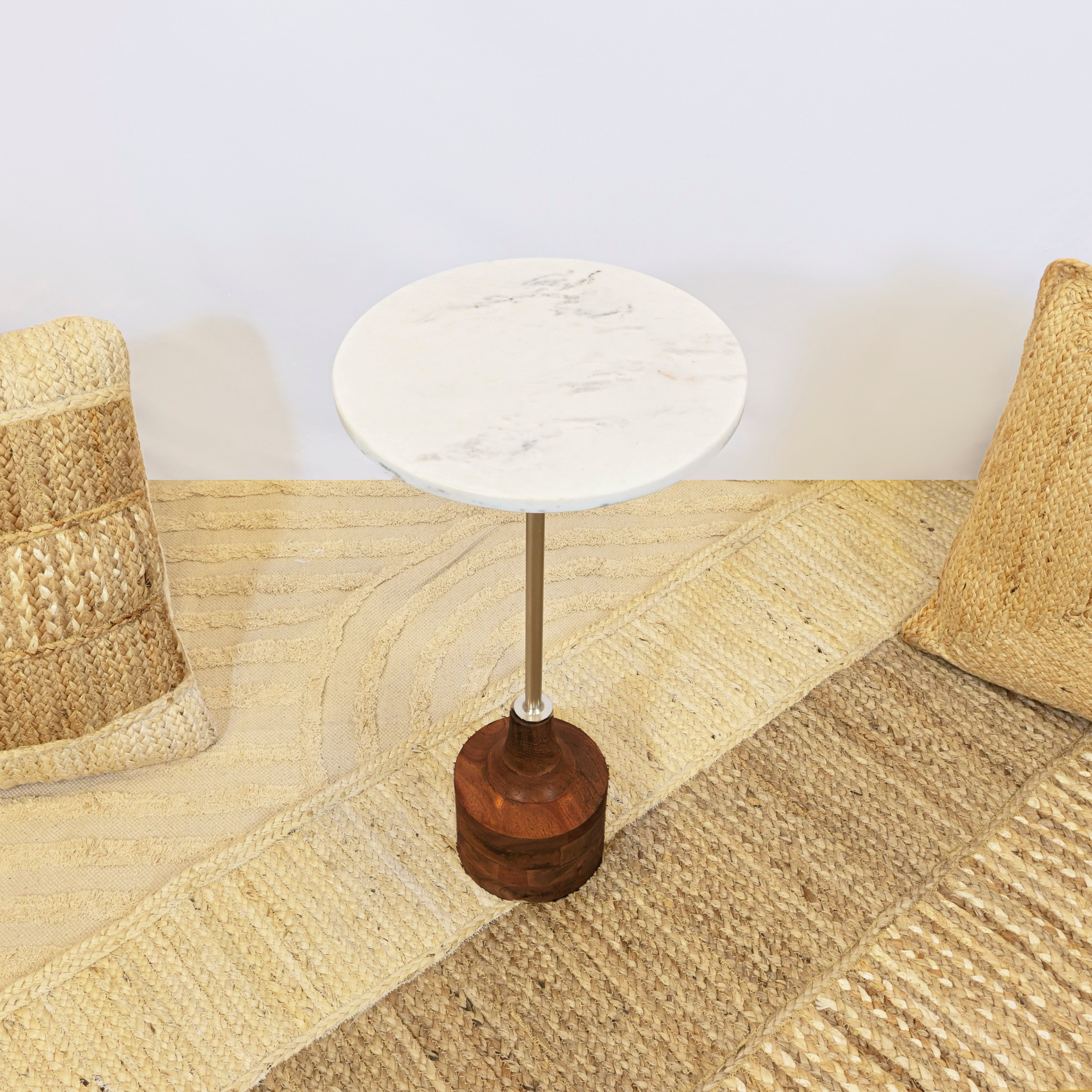 Crafted by Lifestyle Round Marble Accent Table-household-dining-tablelinen-napkinsandaccessories-image-3