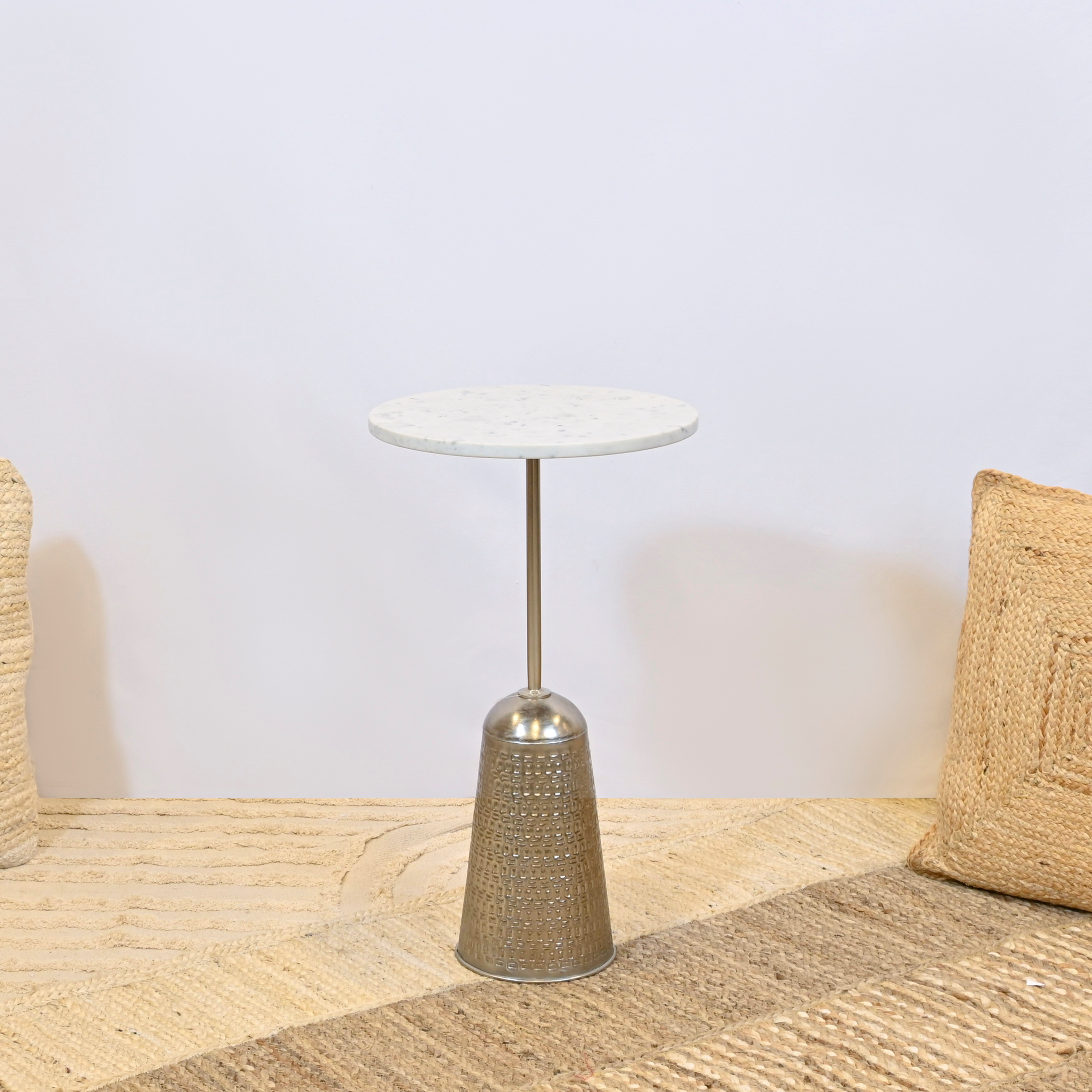 Crafted by Lifestyle Round Marble Accent Table-household-dining-tablelinen-napkinsandaccessories-image-2