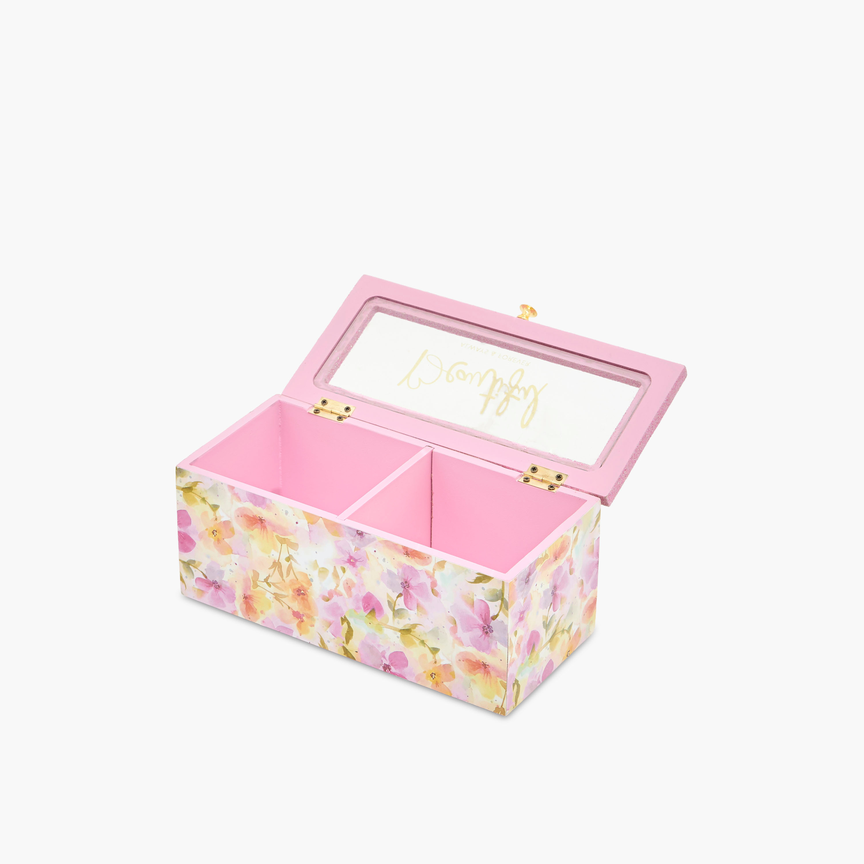 2-Compartment Jewellery Organizer Floral Print  - 22x10x10 cms-women-watchesandjewellery-jewellery-storage-image-4