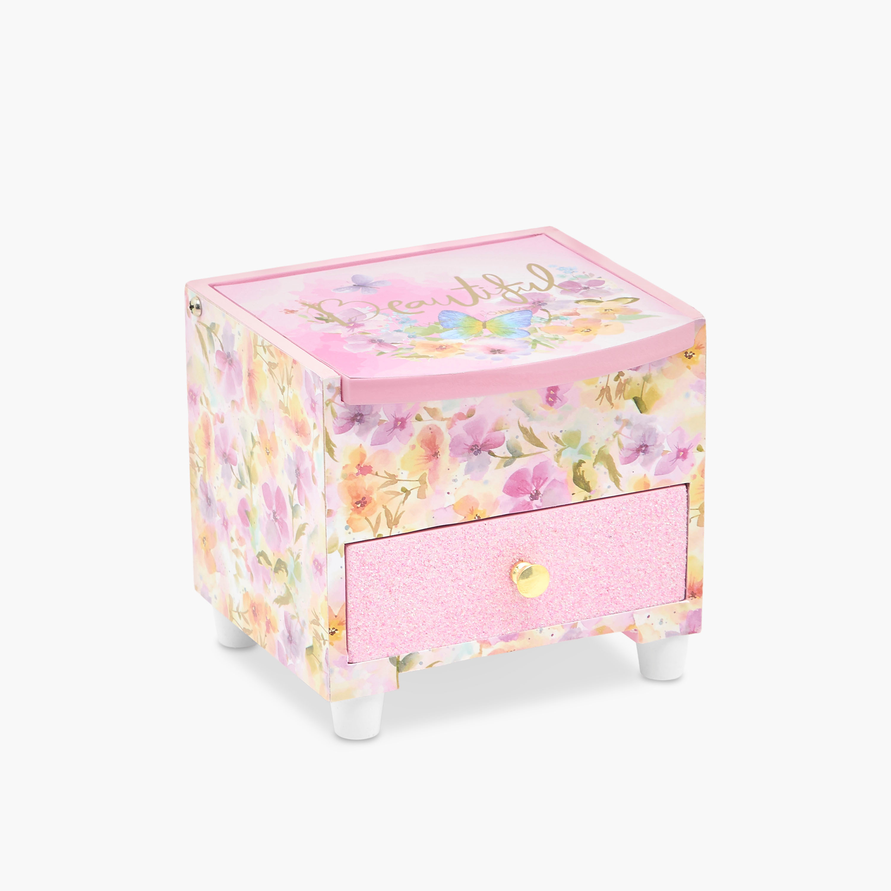 Floral Butterfly Print Jewellery Organizer - 14x13x13 cms-women-watchesandjewellery-jewellery-storage-image-1